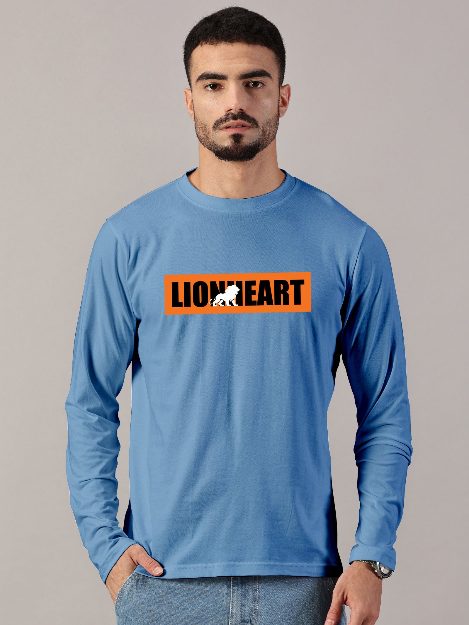 Basics : Lion Heart Printed T-Shirt