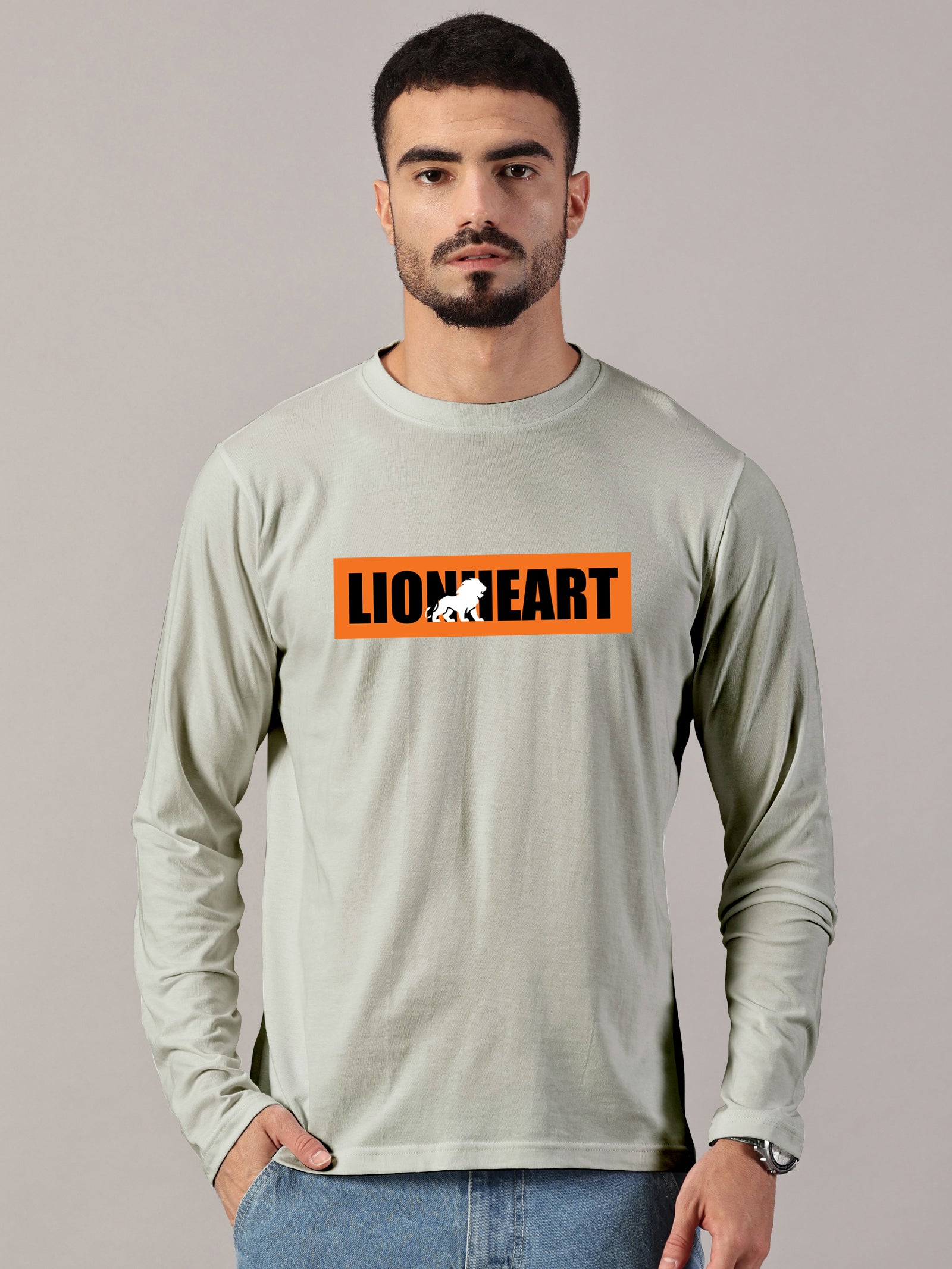 Basics : Lion Heart Printed T-Shirt