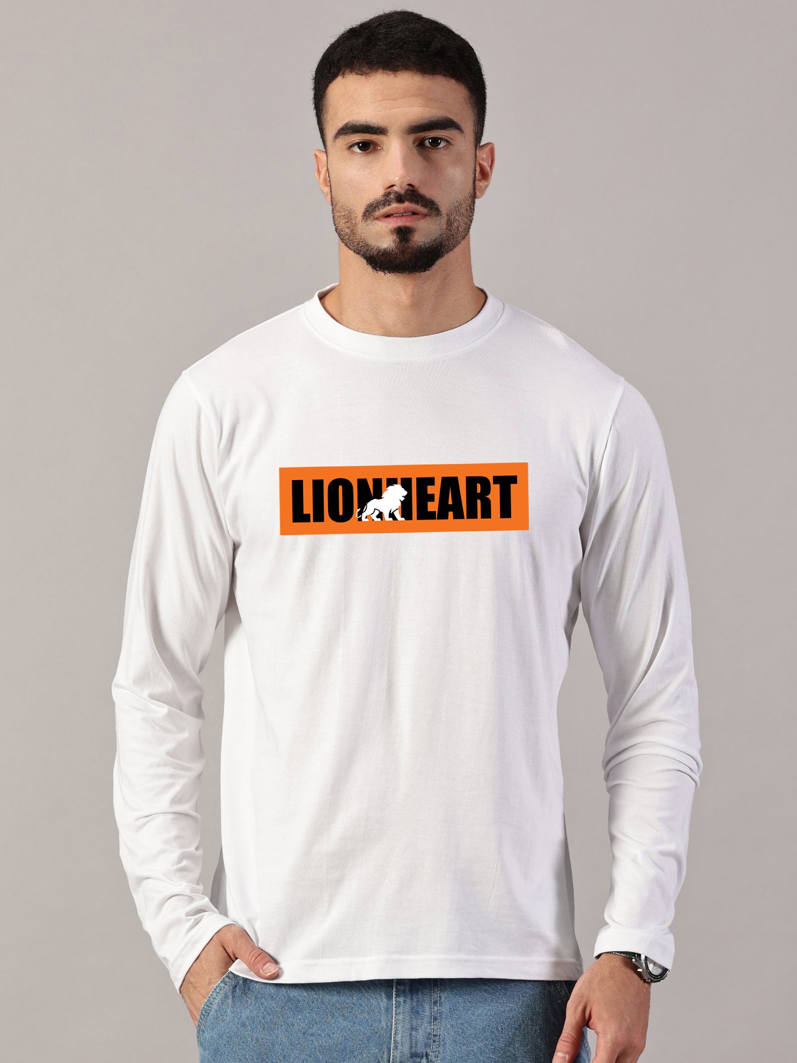 Basics : Lion Heart Printed T-Shirt