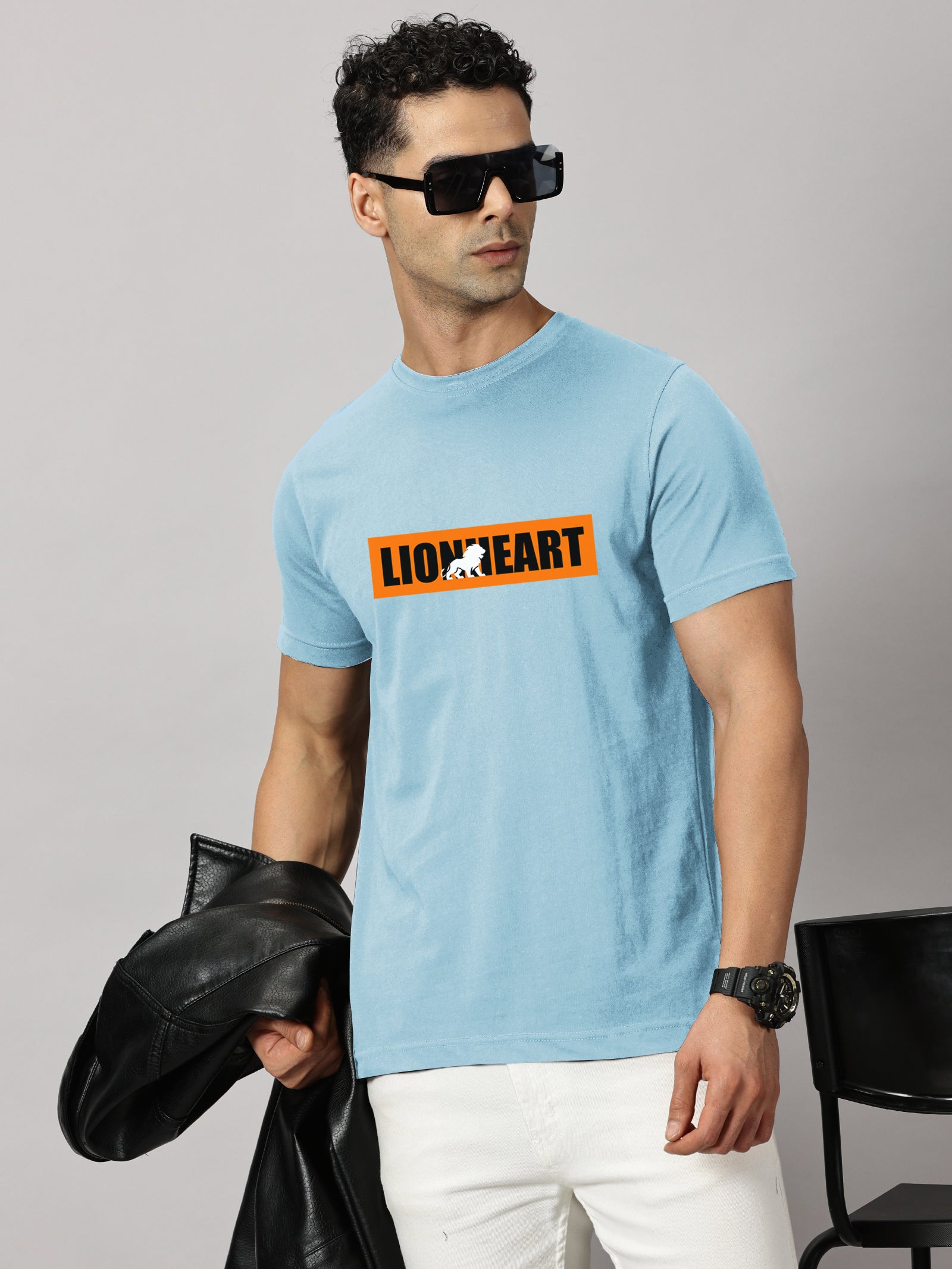 Basics : Lion Heart Printed T-Shirt