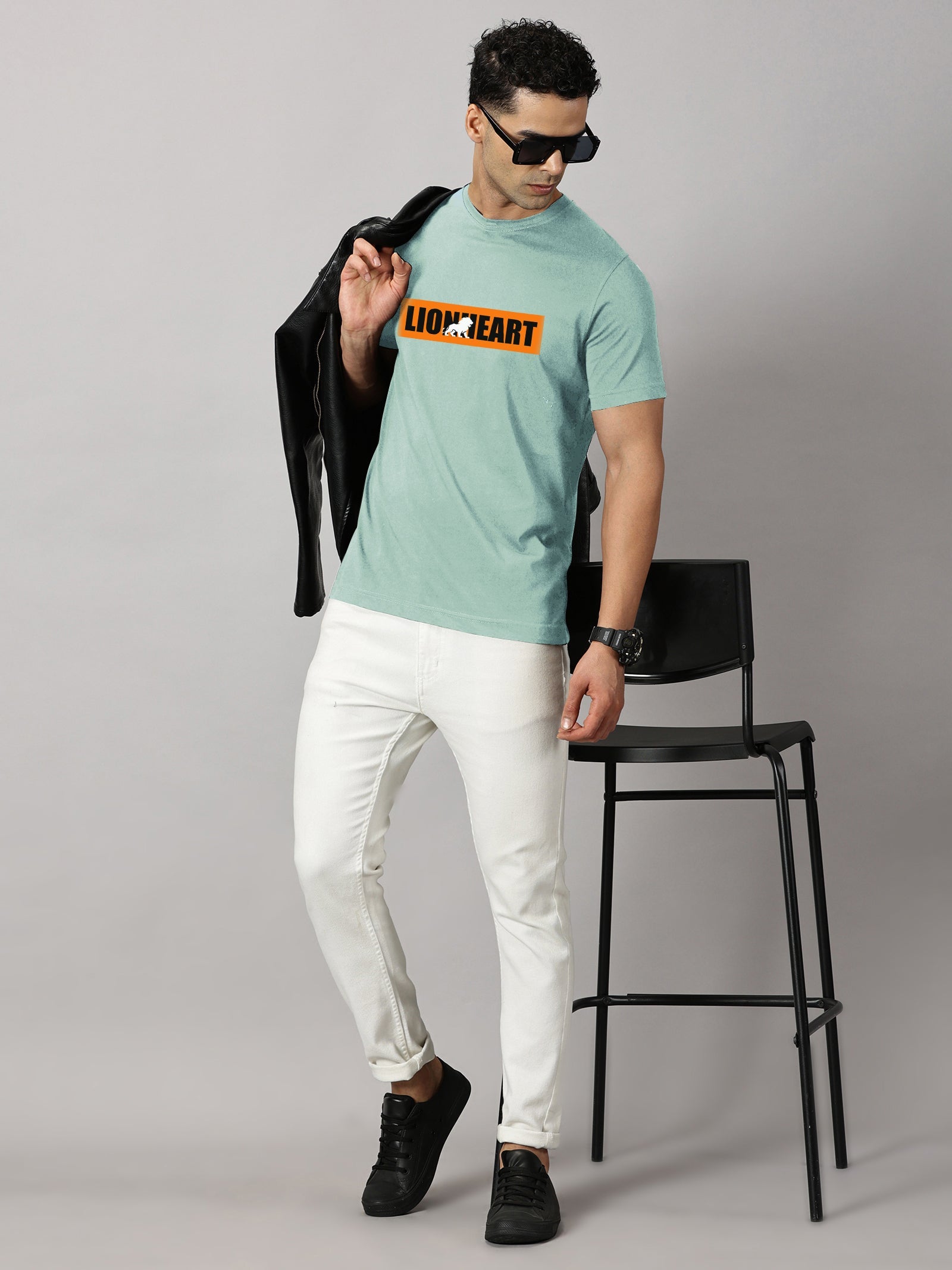 Basics : Lion Heart Printed T-Shirt