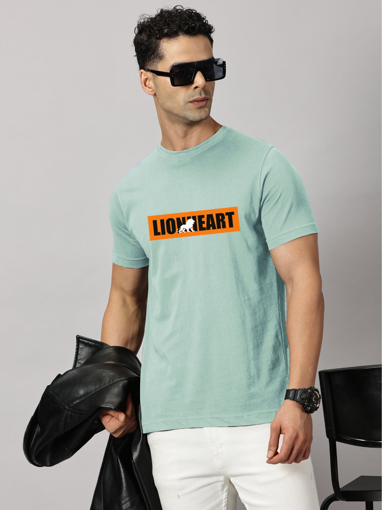Basics : Lion Heart Printed T-Shirt