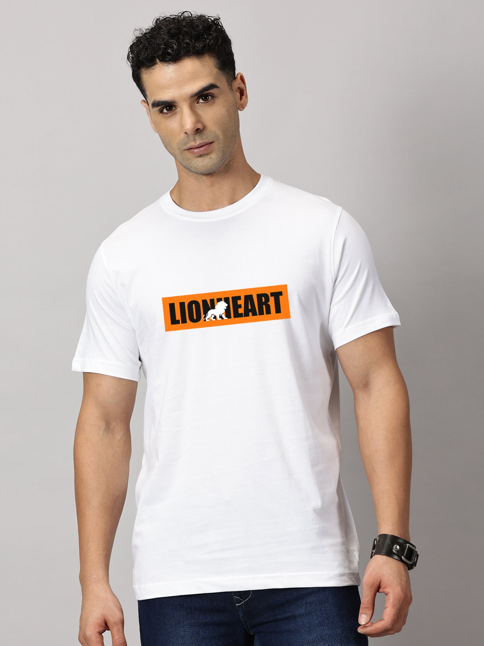Basics : Lion Heart Printed T-Shirt