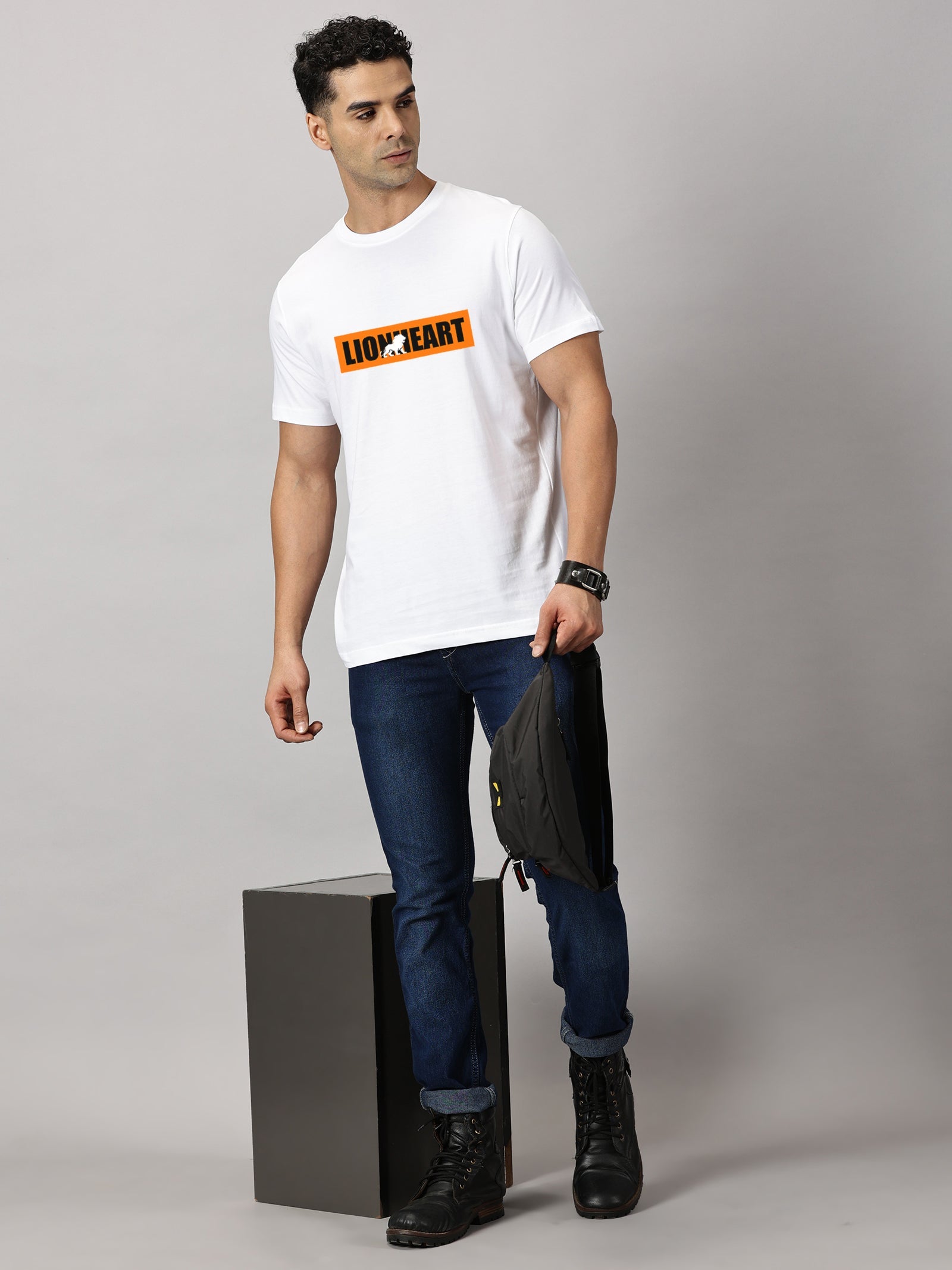 Basics : Lion Heart Printed T-Shirt