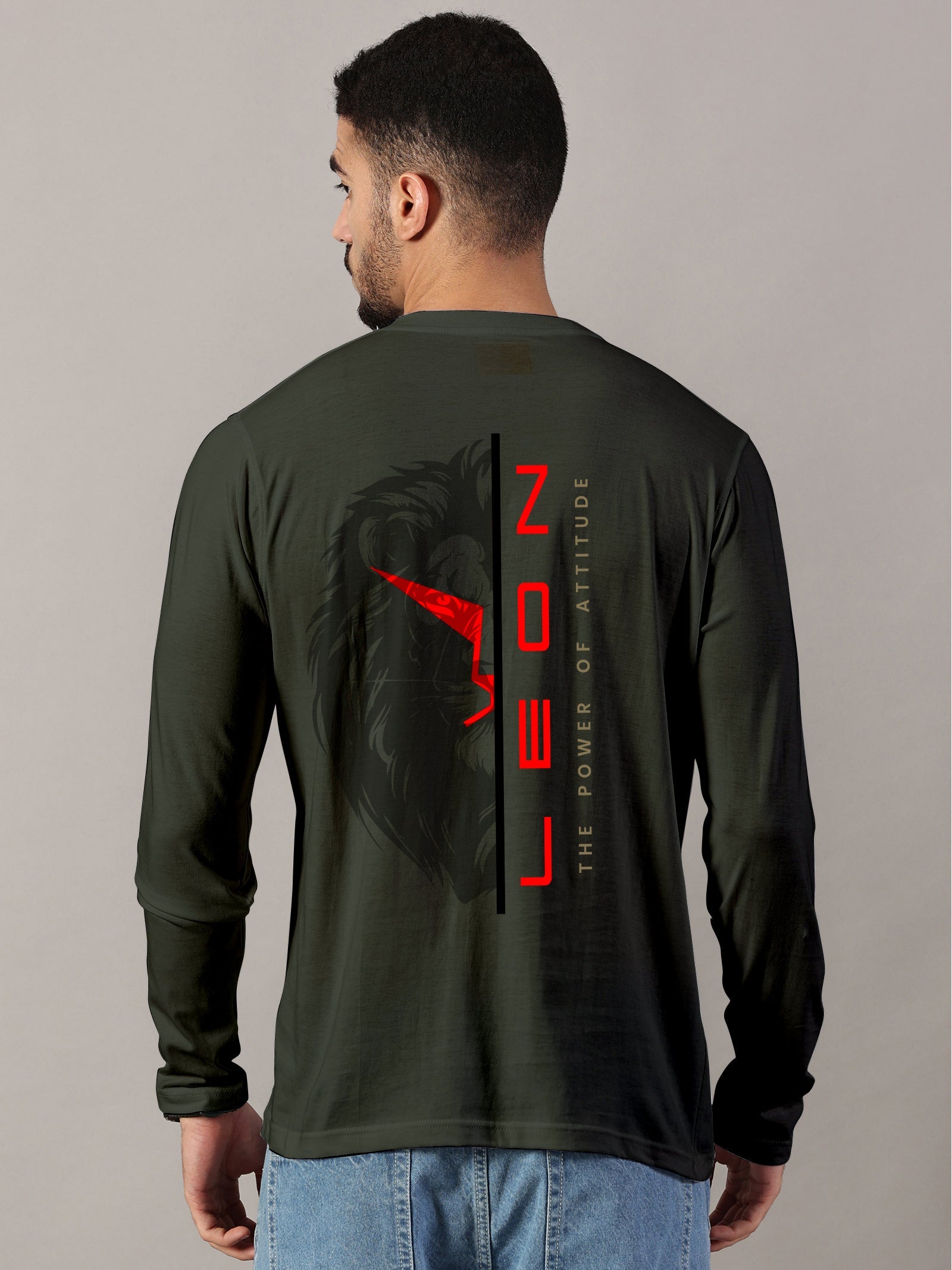 Basic Full sleeve : Lion Power Printed T-Shirt