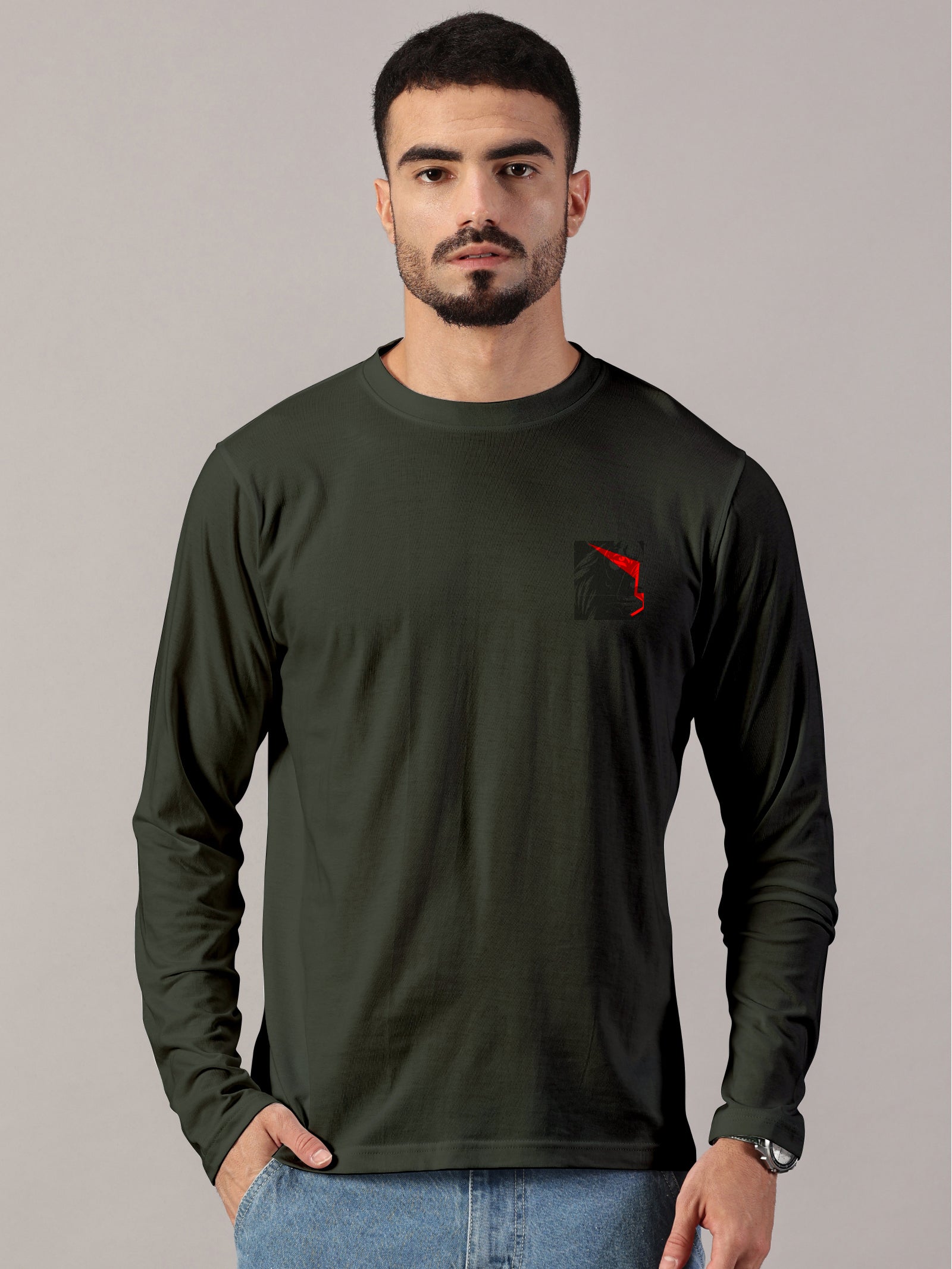 Basic Full sleeve : Lion Power Printed T-Shirt