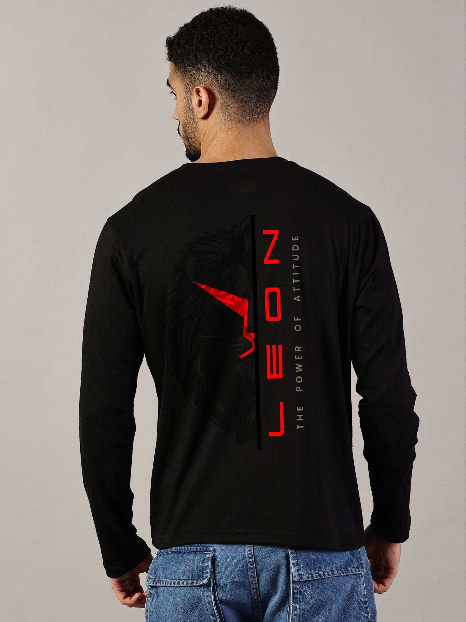 Basic Full sleeve : Lion Power Printed T-Shirt