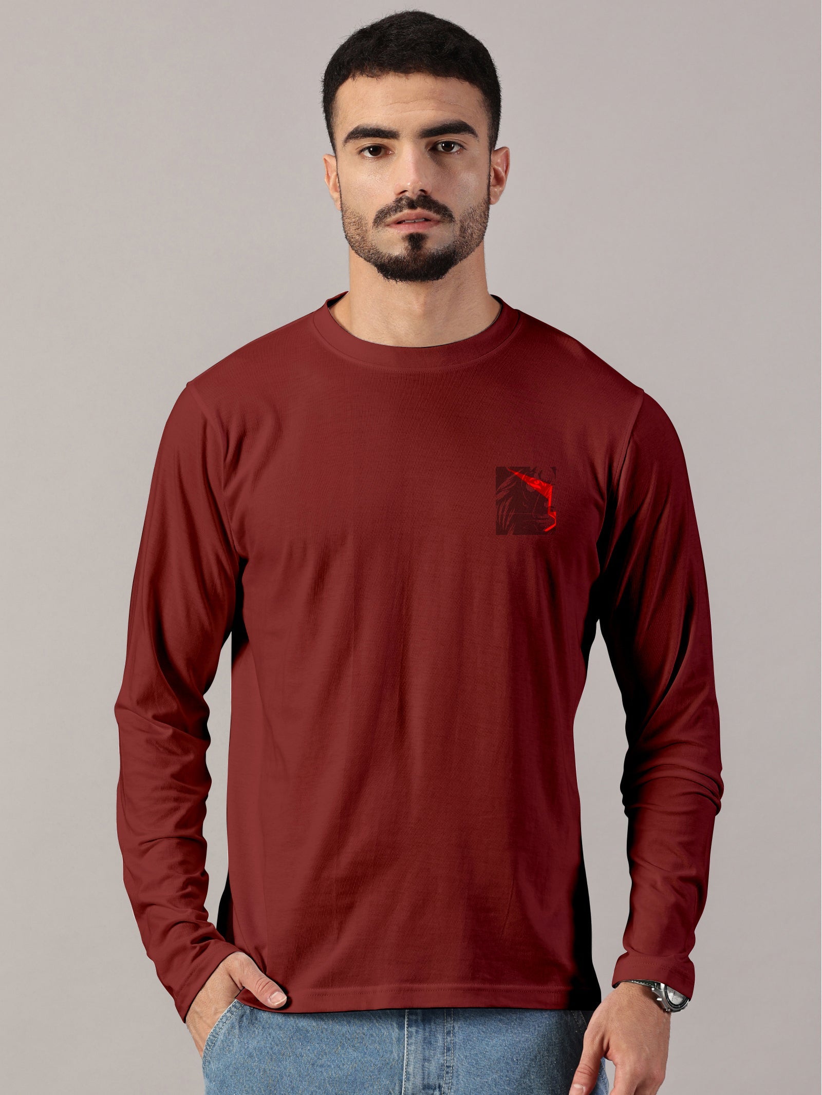 Basic Full sleeve : Lion Power Printed T-Shirt