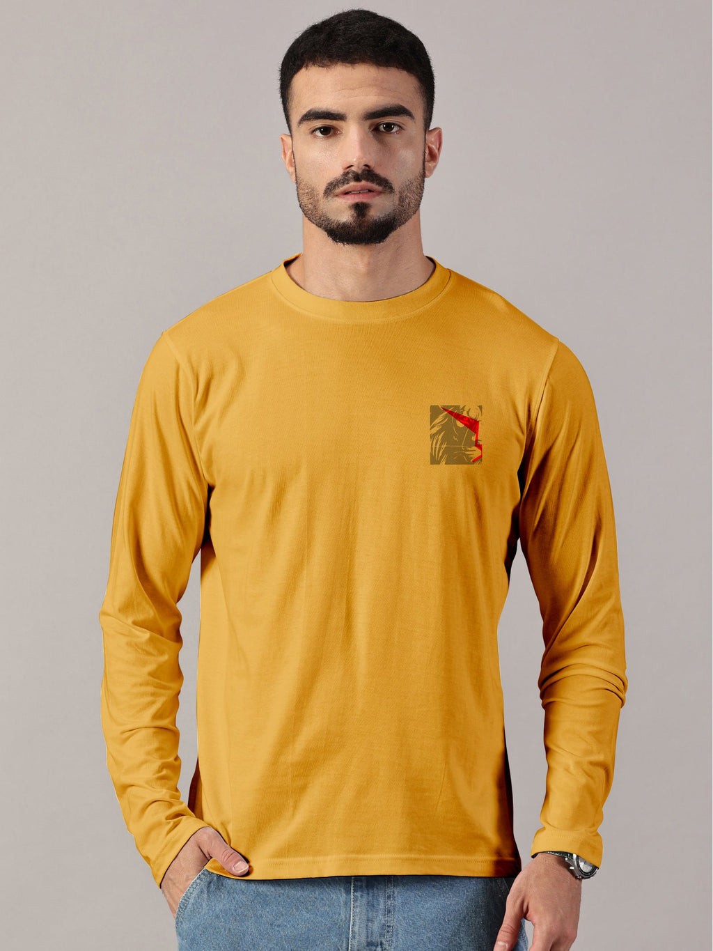 Basic Full sleeve : Lion Power Printed T-Shirt
