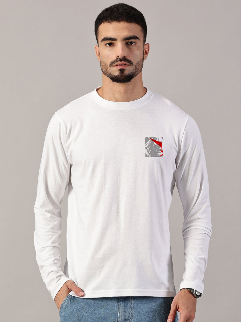 Basic Full sleeve : Lion Power Printed T-Shirt