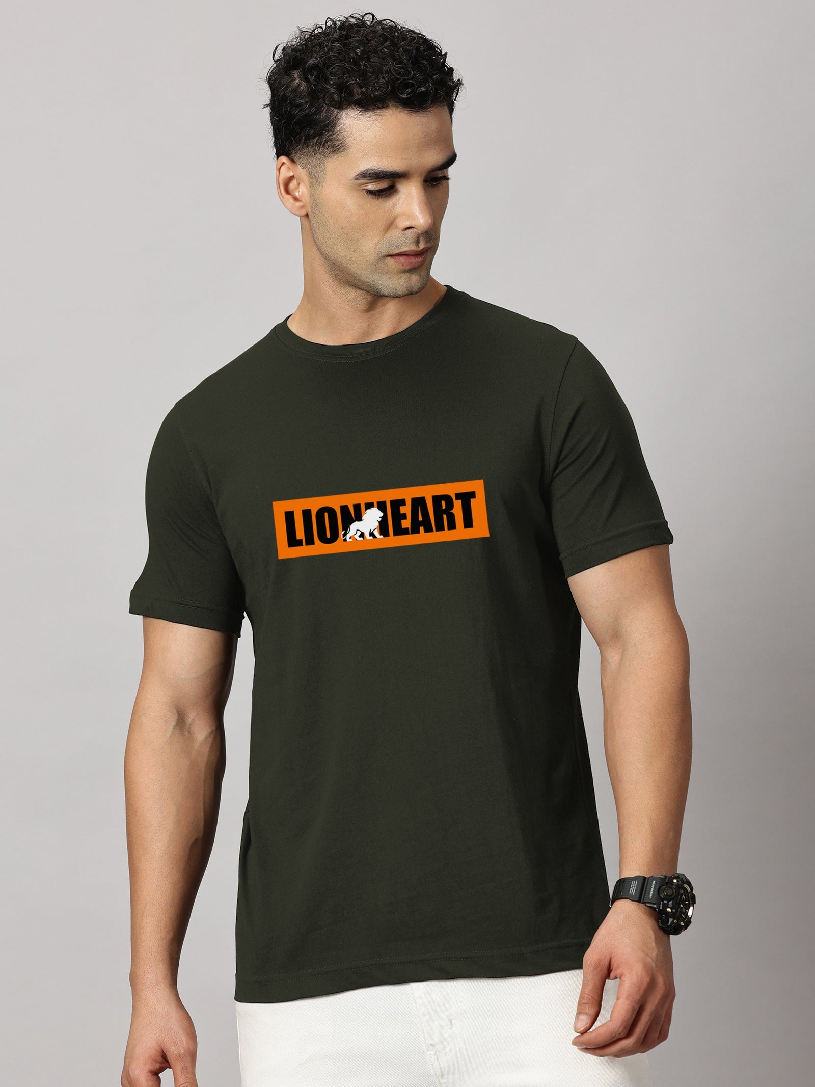 Basics : Lion Heart Printed T-Shirt