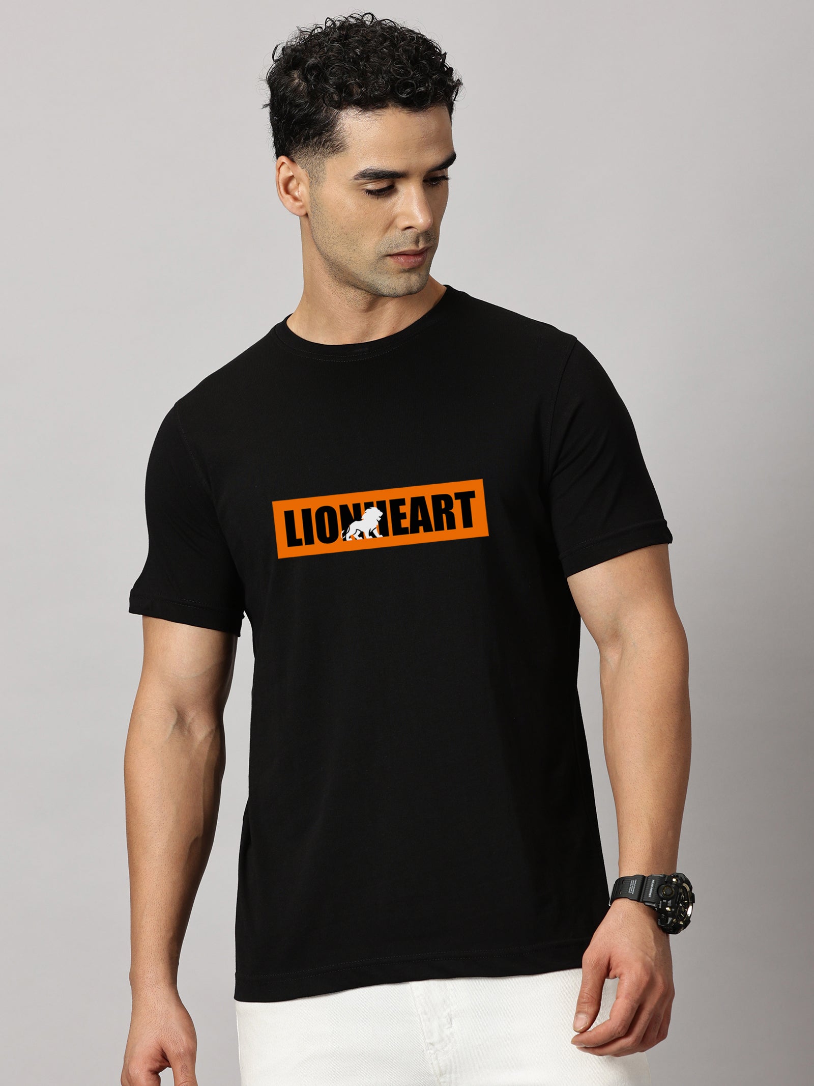 Basics : Lion Heart Printed T-Shirt