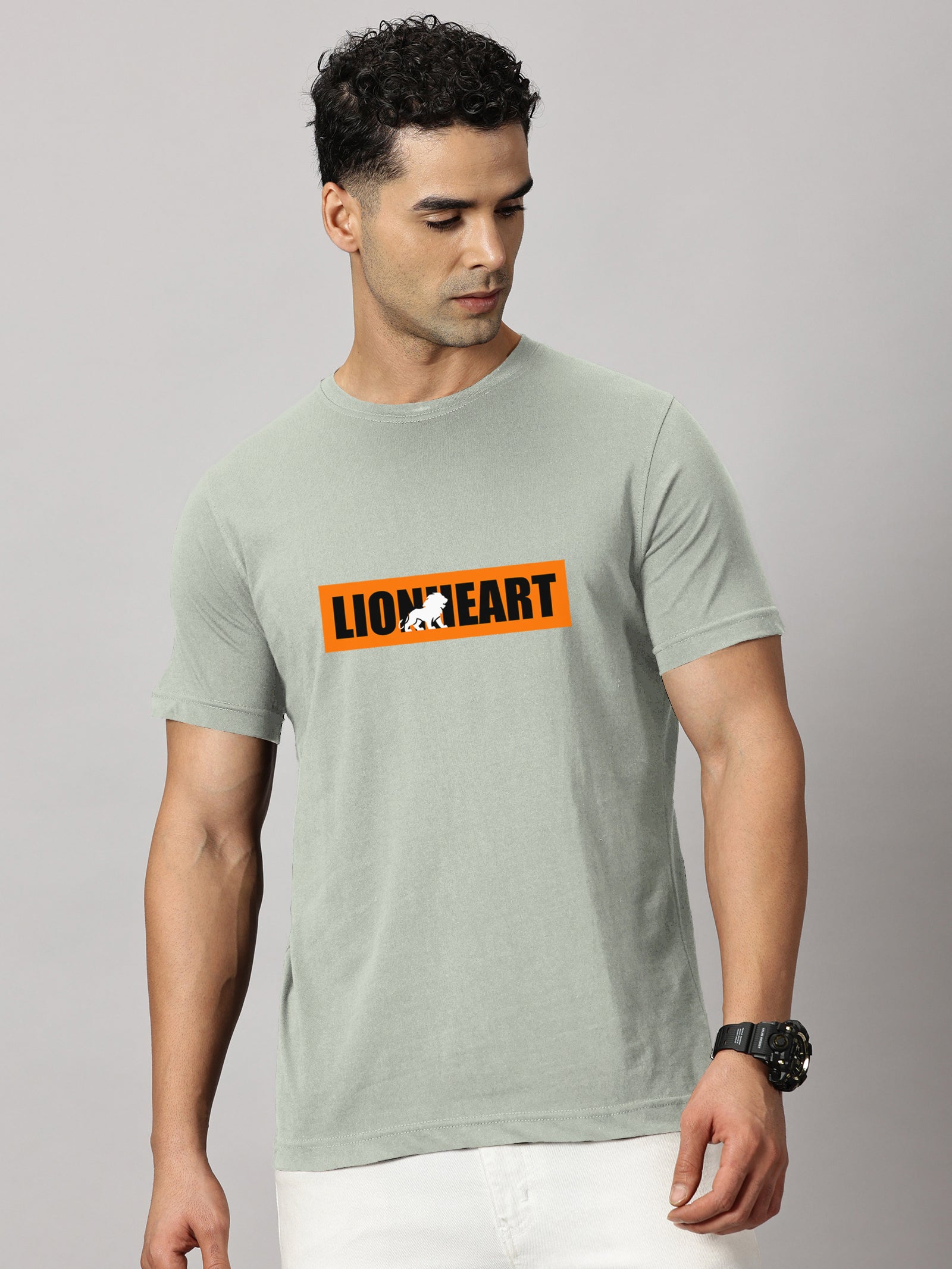Basics : Lion Heart Printed T-Shirt