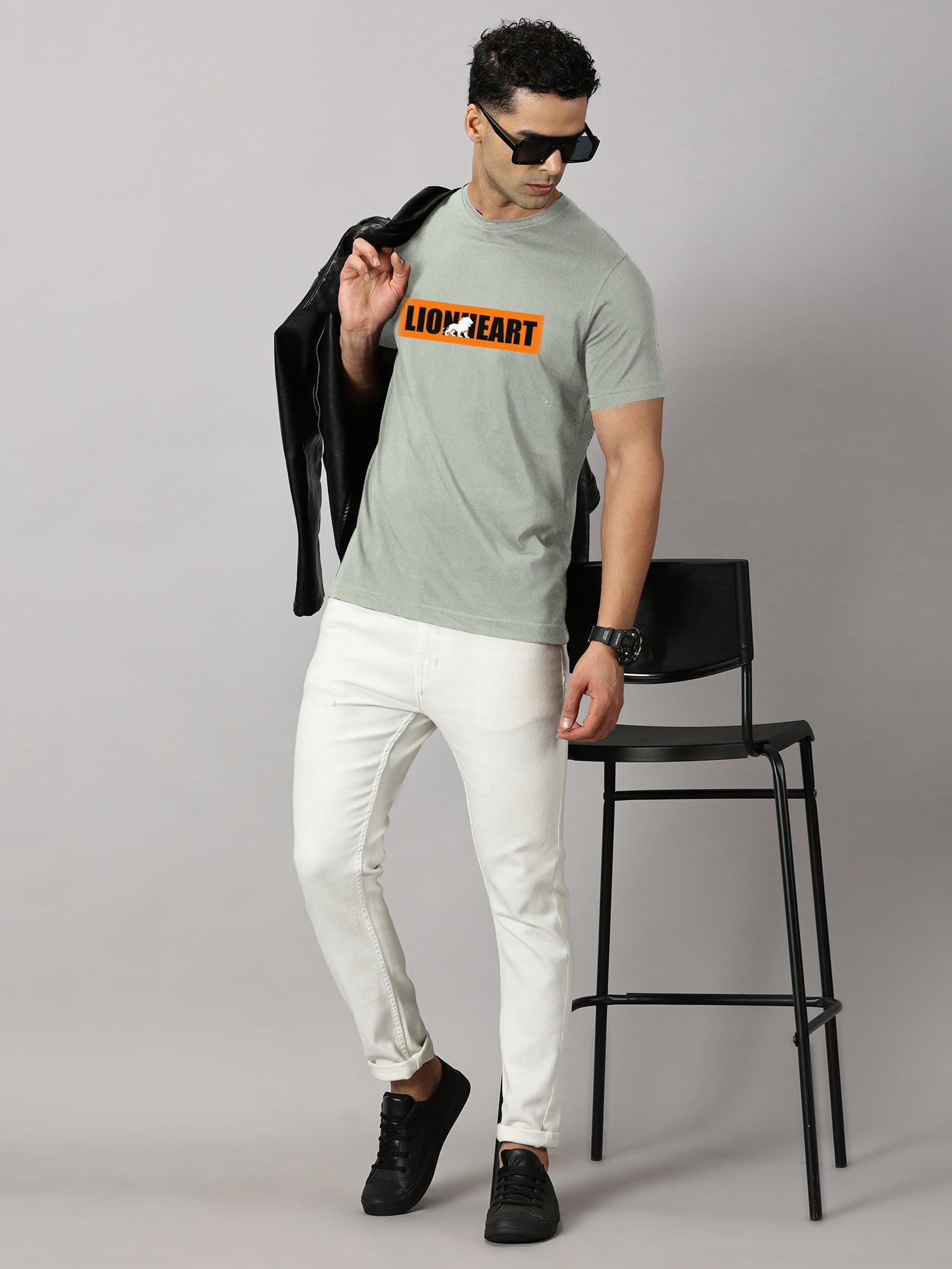 Basics : Lion Heart Printed T-Shirt