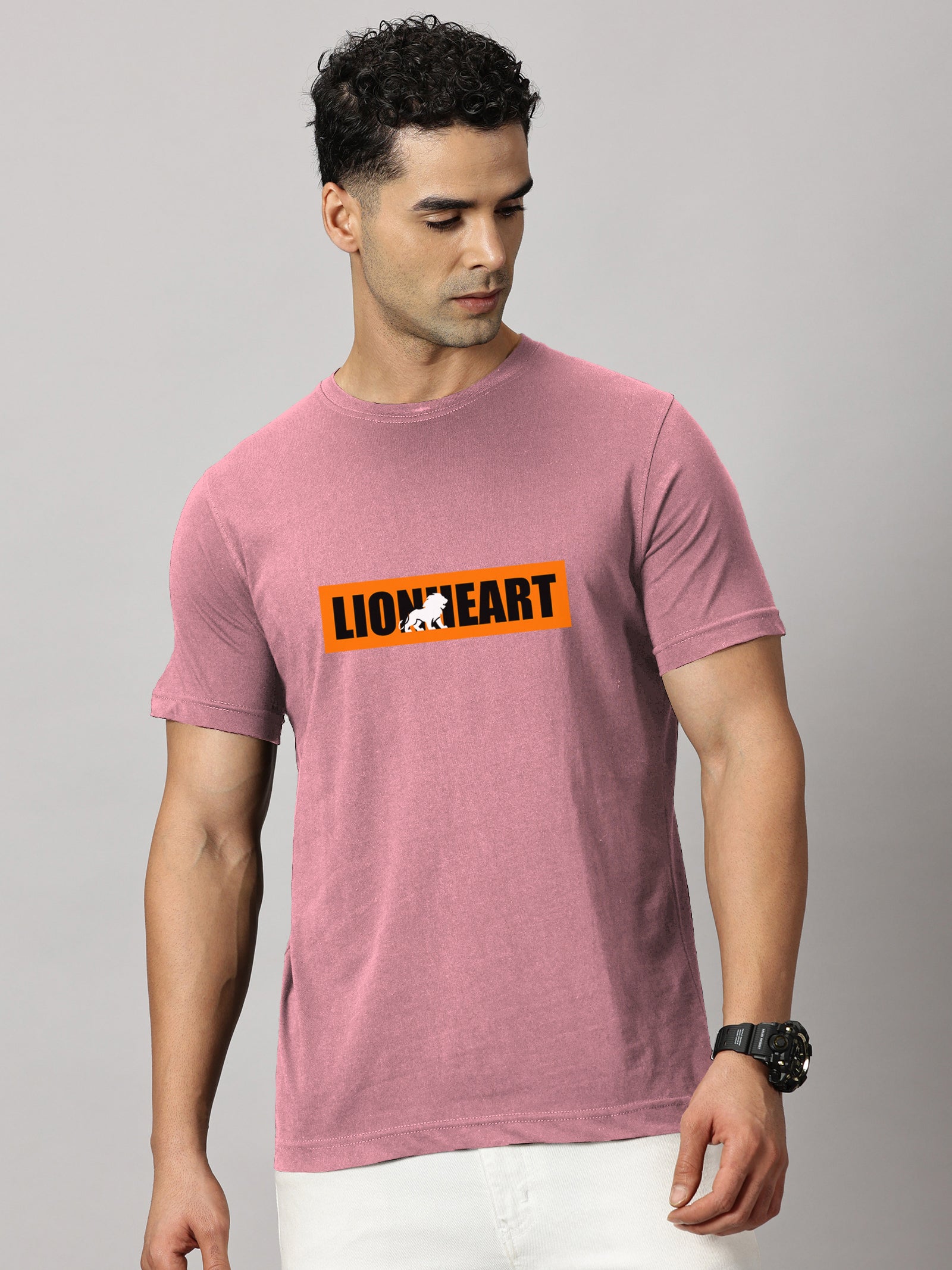Basics : Lion Heart Printed T-Shirt