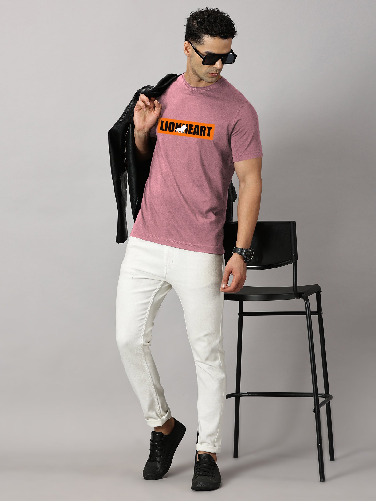 Basics : Lion Heart Printed T-Shirt