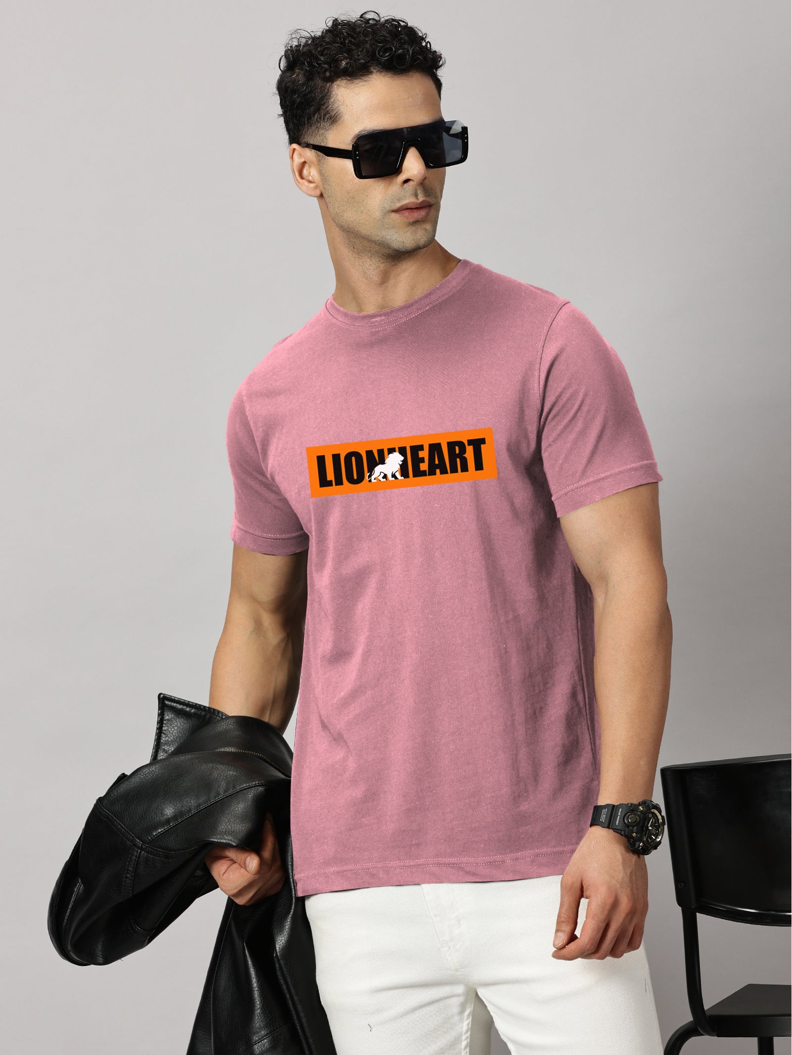 Basics : Lion Heart Printed T-Shirt