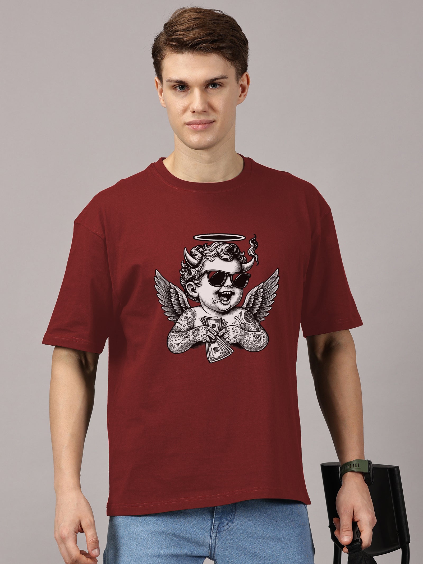 Oversized : Angel Printed T-Shirt