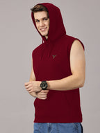 Sweatshirt :Solid Sleeveless Hoodie