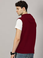 Sweatshirt :Solid Zipper Sleeveless Hoodie