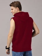 Sweatshirt :Solid Sleeveless Hoodie
