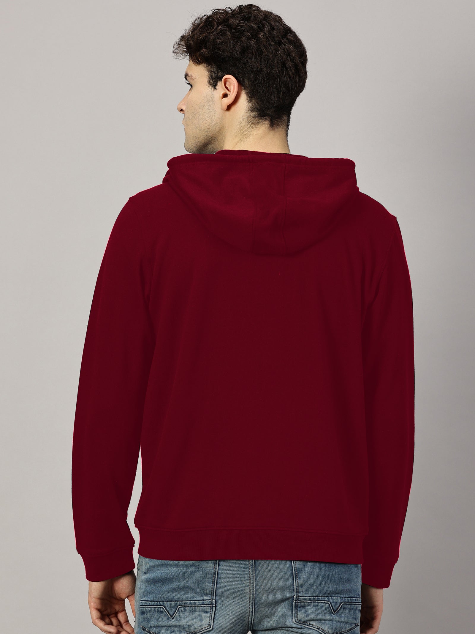 Sweatshirt :Solid Zipper Full Sleeve Hoodie