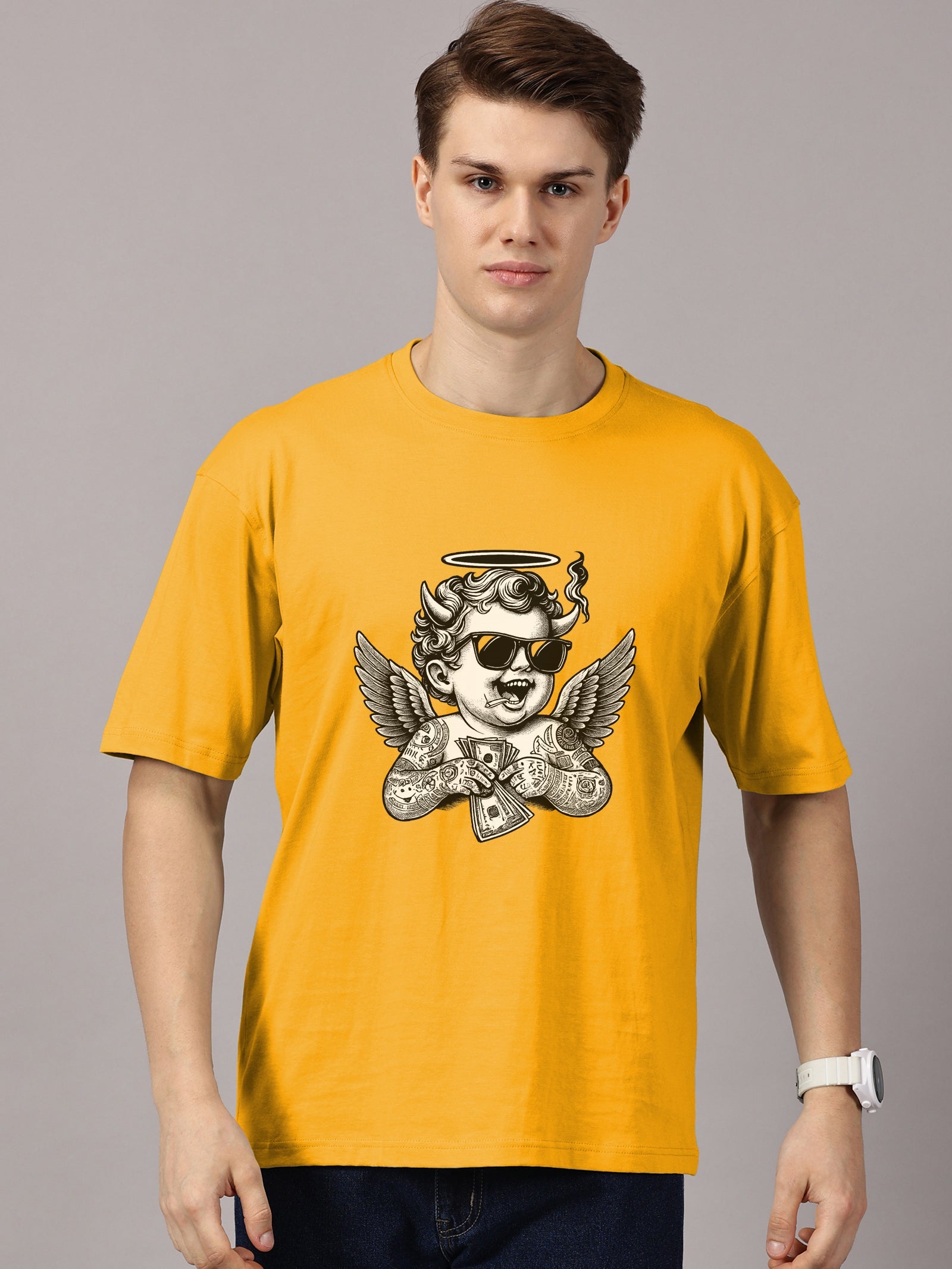 Oversized : Angel Printed T-Shirt