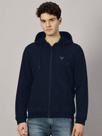 Sweatshirt :Solid Zipper Full Sleeve Hoodie