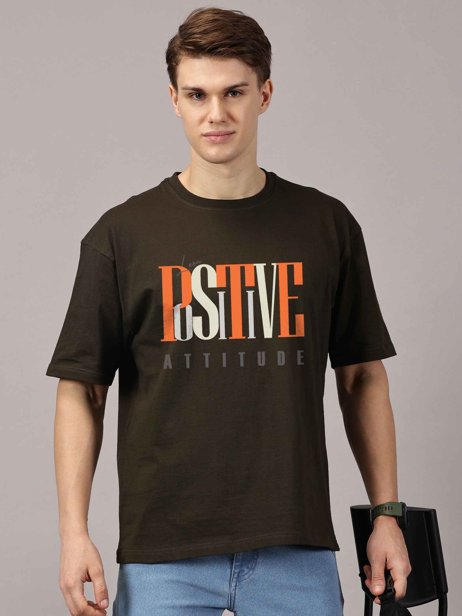 Oversized : Positive Attitude Printed T-Shirt