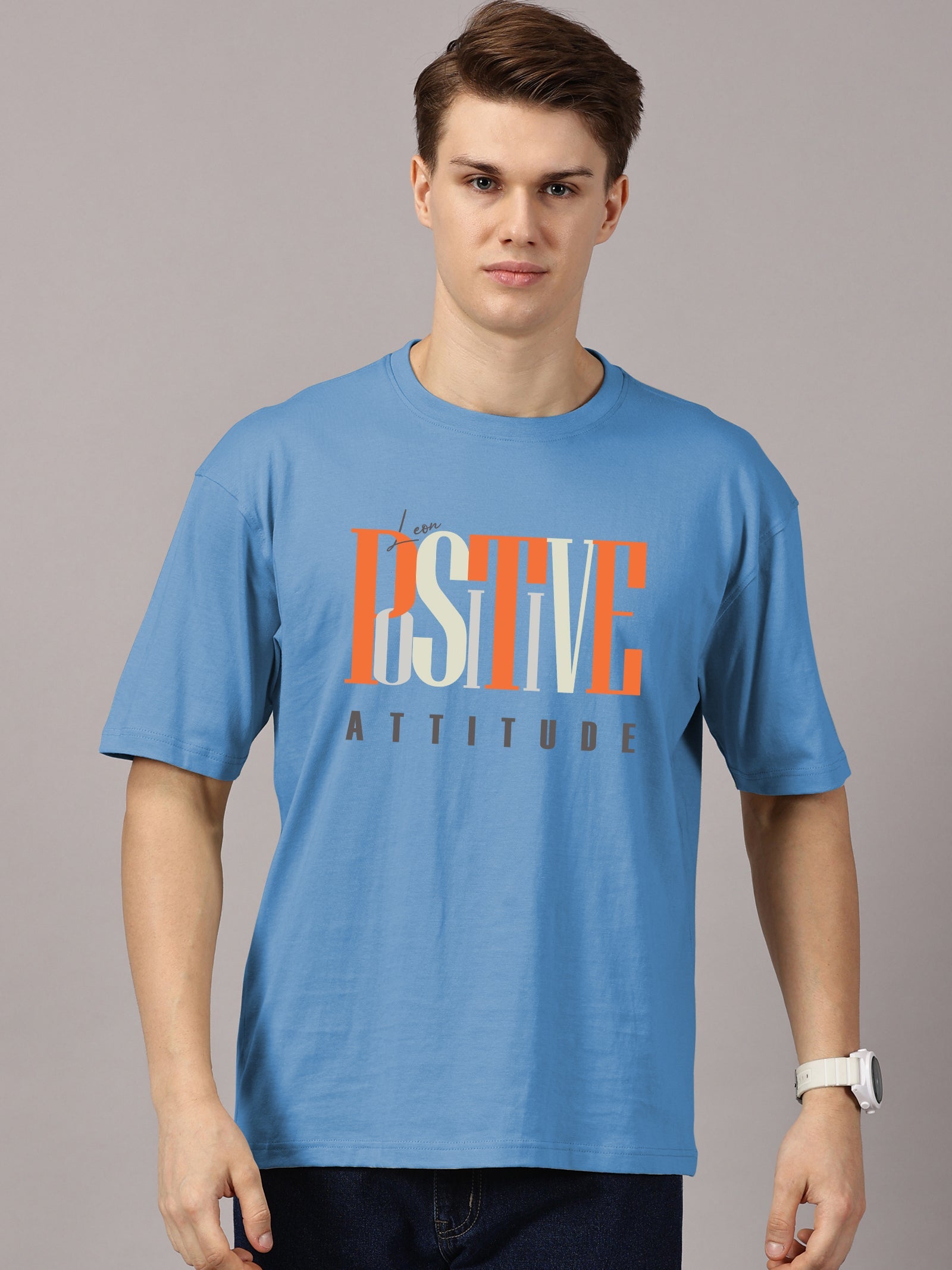 Oversized : Positive Attitude Printed T-Shirt