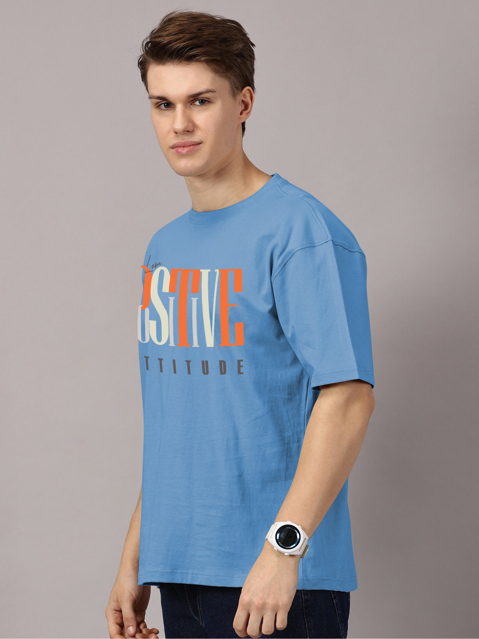Oversized : Positive Attitude Printed T-Shirt