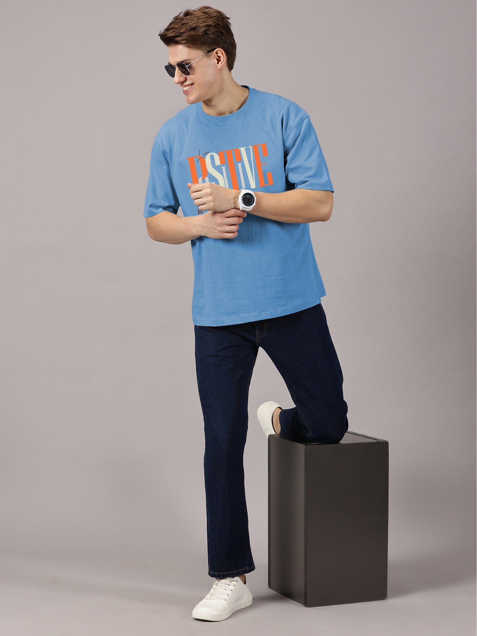 Oversized : Positive Attitude Printed T-Shirt