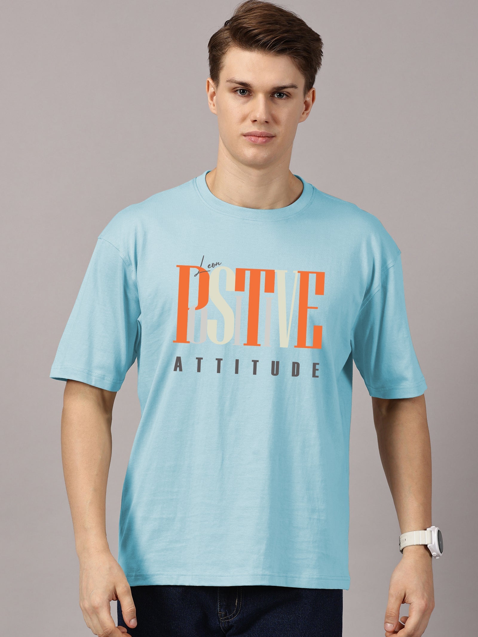 Oversized : Positive Attitude Printed T-Shirt
