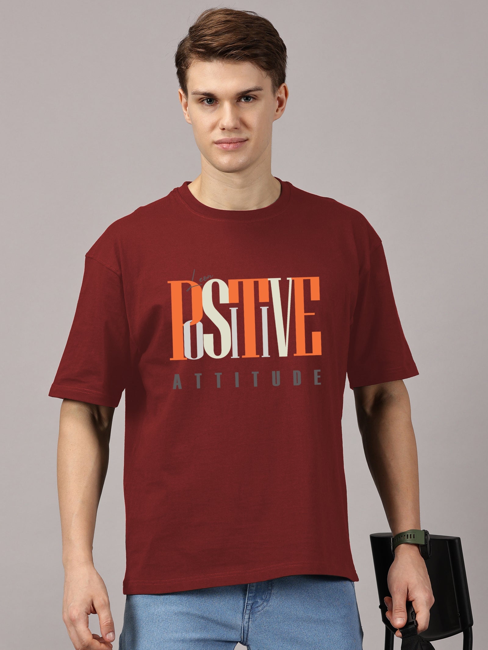 Oversized : Positive Attitude Printed T-Shirt