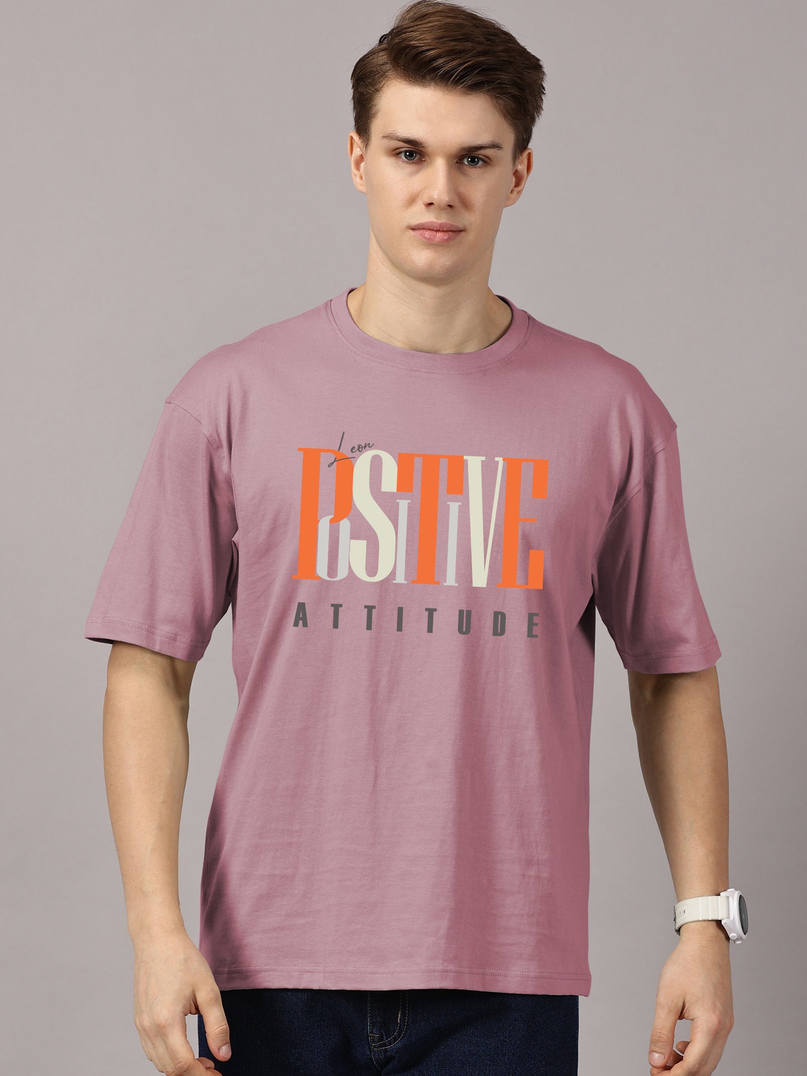 Oversized : Positive Attitude Printed T-Shirt