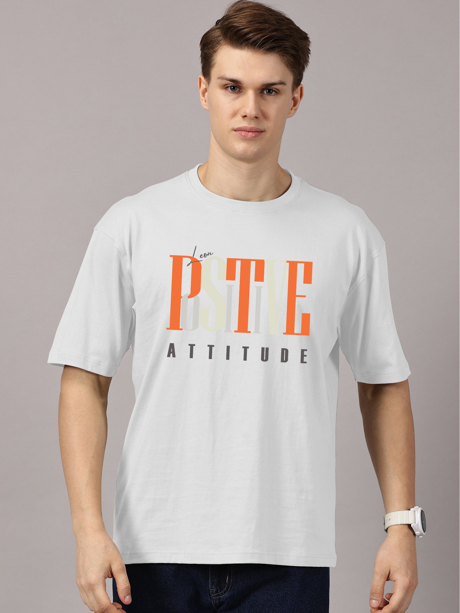 Oversized : Positive Attitude Printed T-Shirt