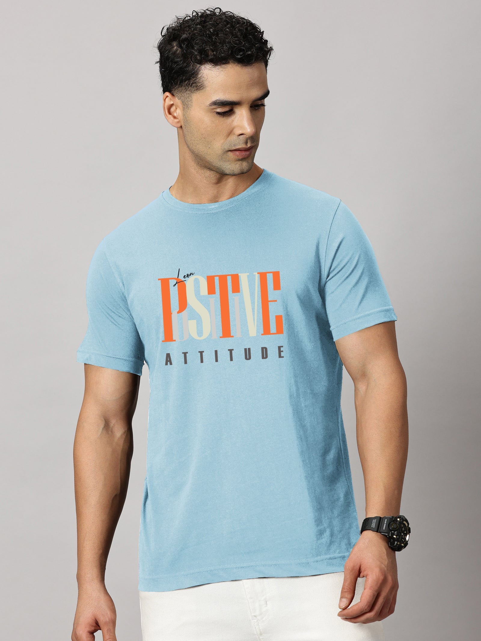 Basics : Positive Attitude Printed T-Shirt