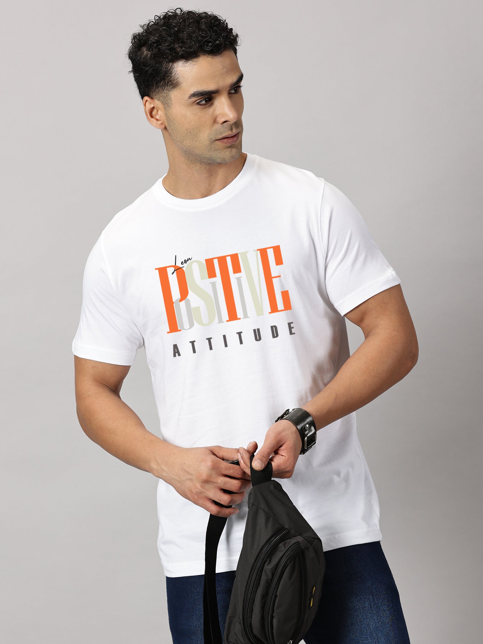 Basics : Positive Attitude Printed T-Shirt