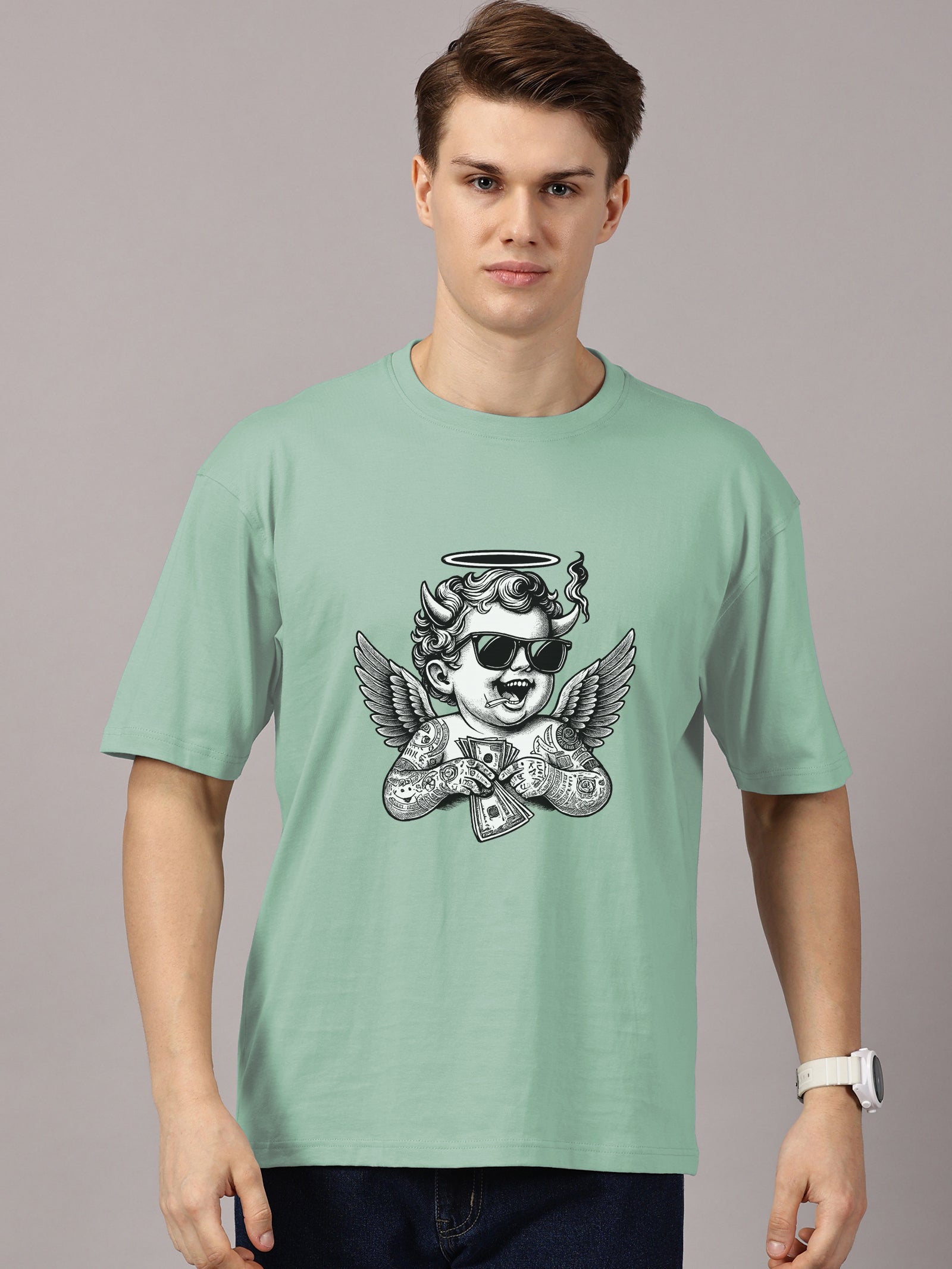 Oversized : Angel Printed T-Shirt