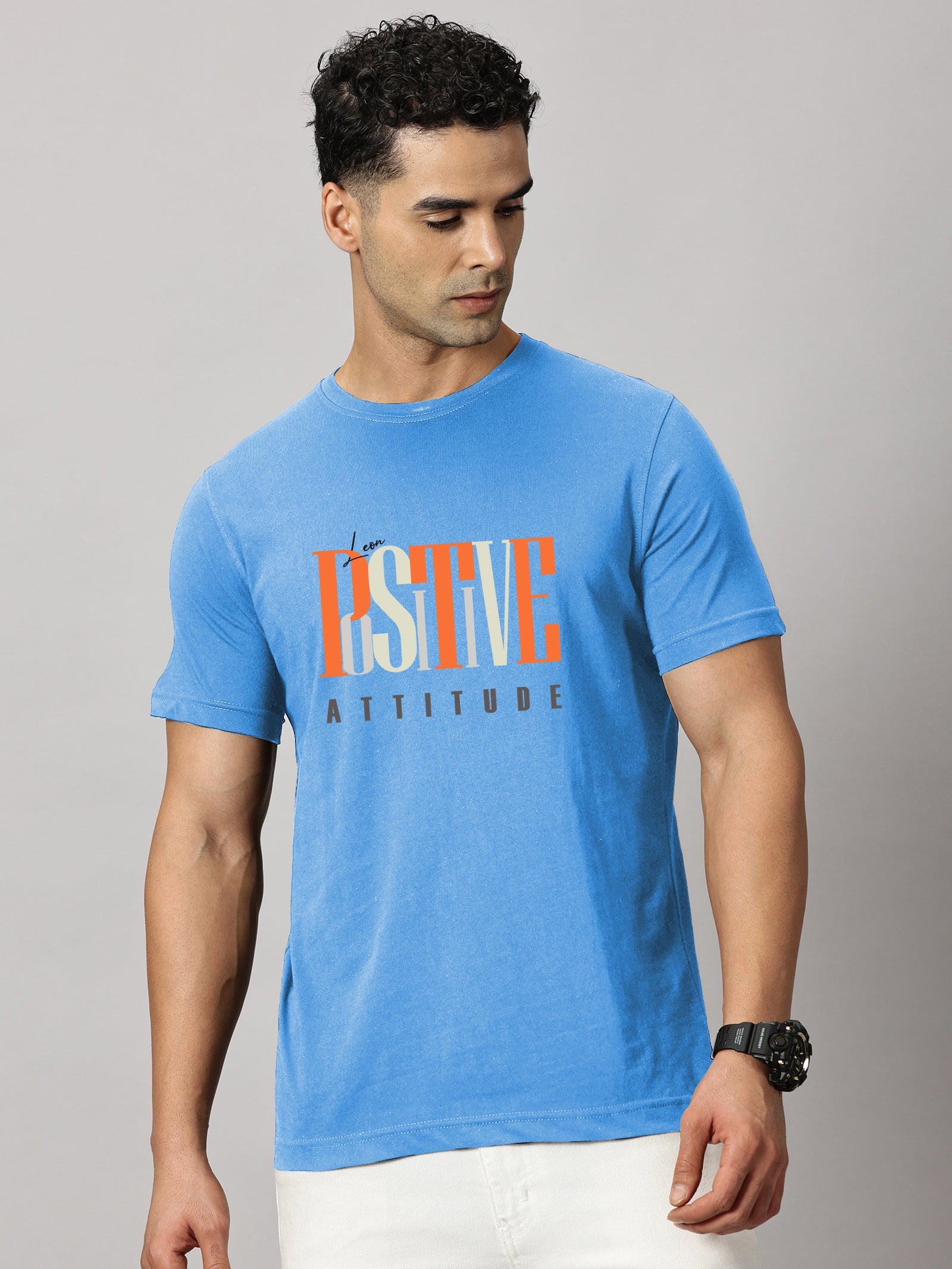 Basics : Positive Attitude Printed T-Shirt