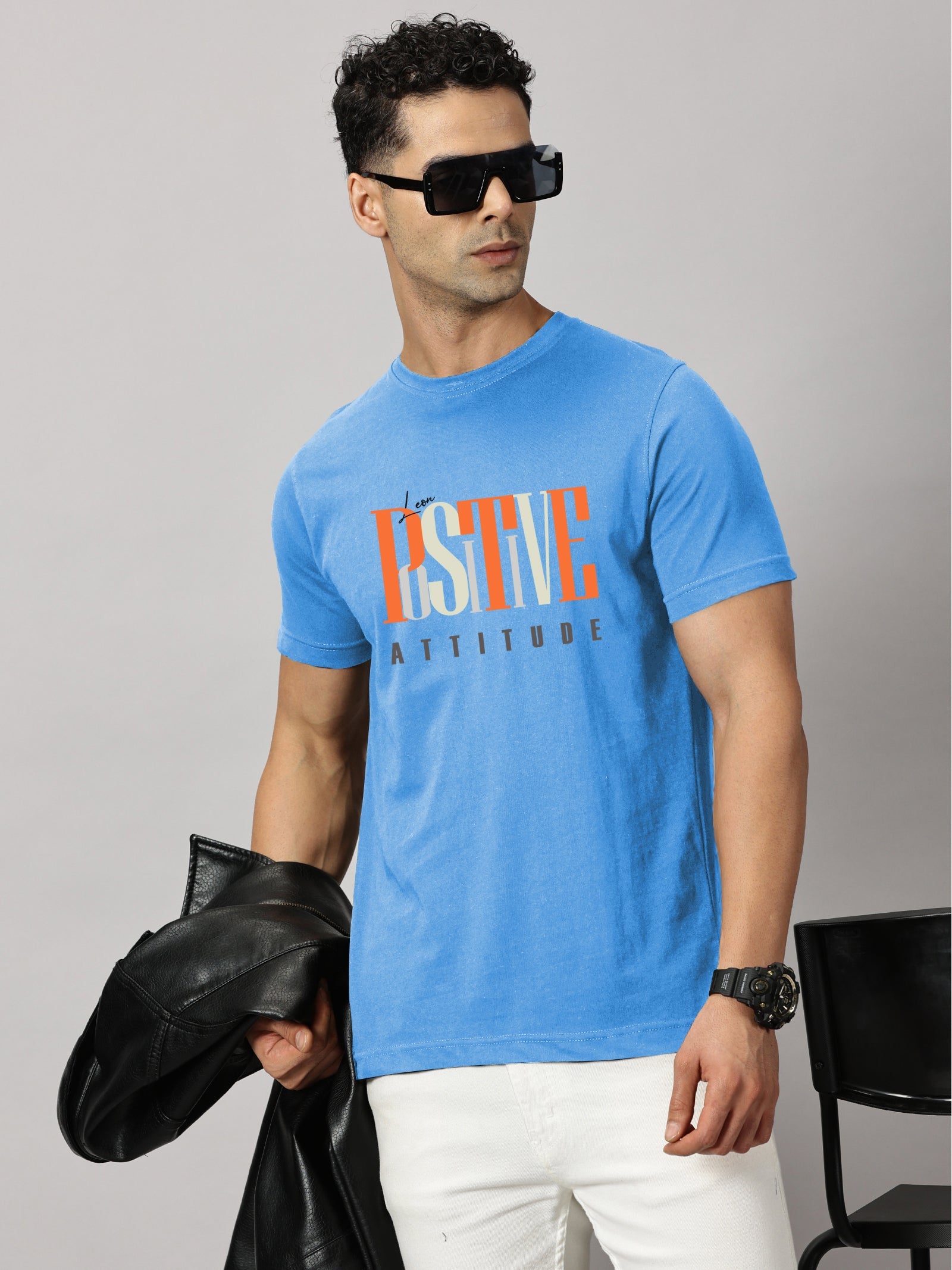 Basics : Positive Attitude Printed T-Shirt
