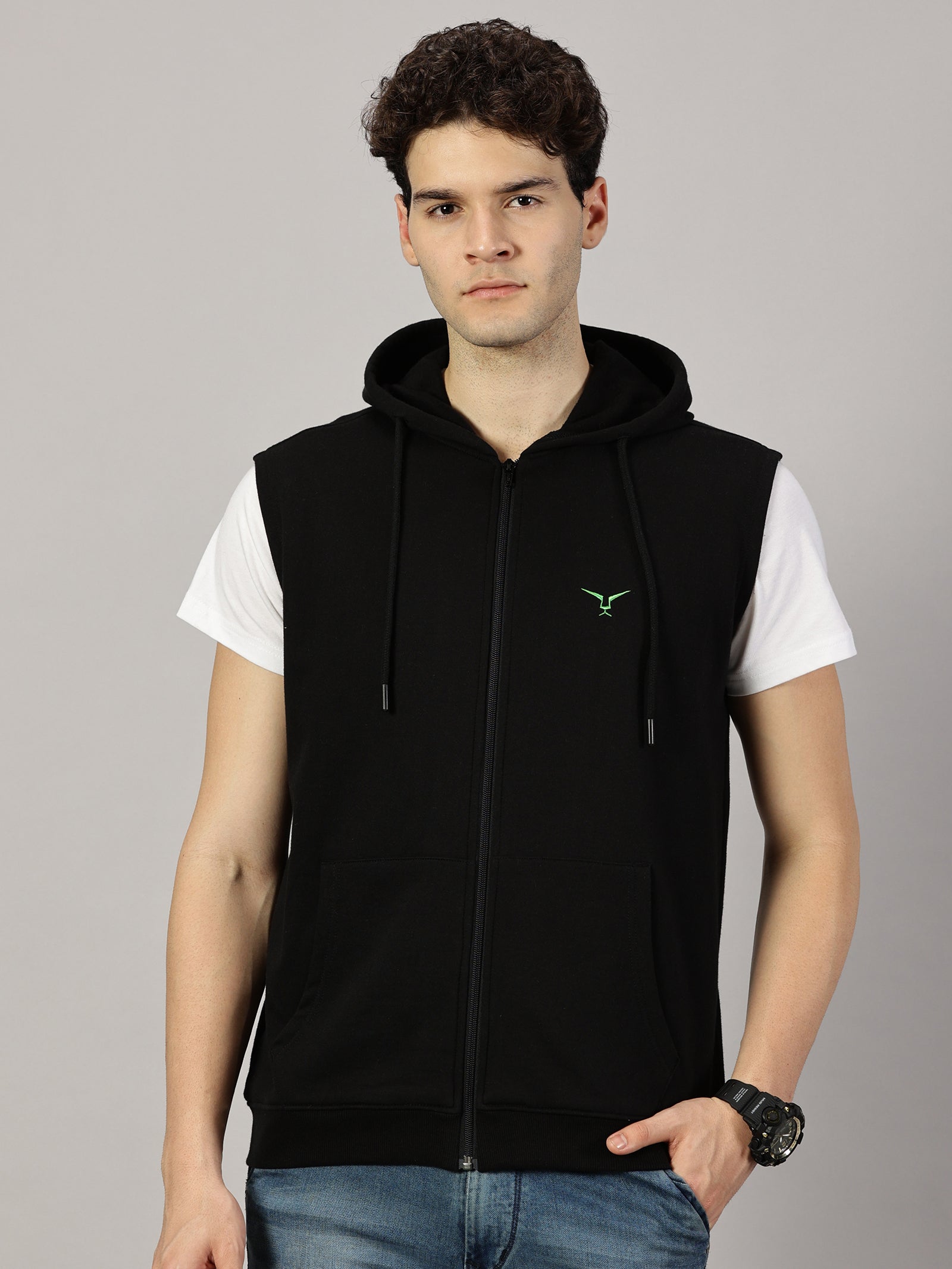 Sweatshirt : Sleeveless Zipper Jacket