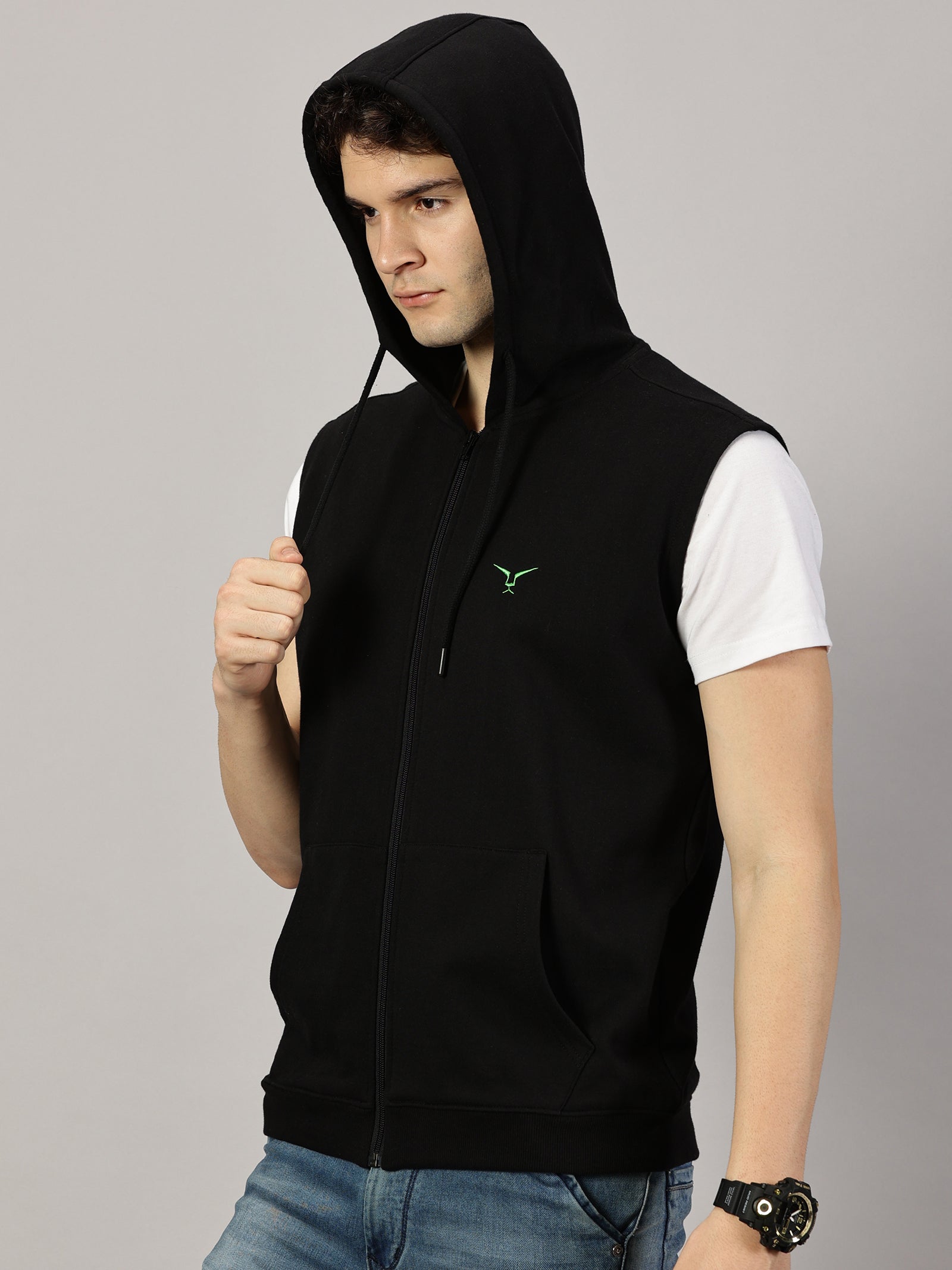 Sweatshirt : Sleeveless Zipper Jacket