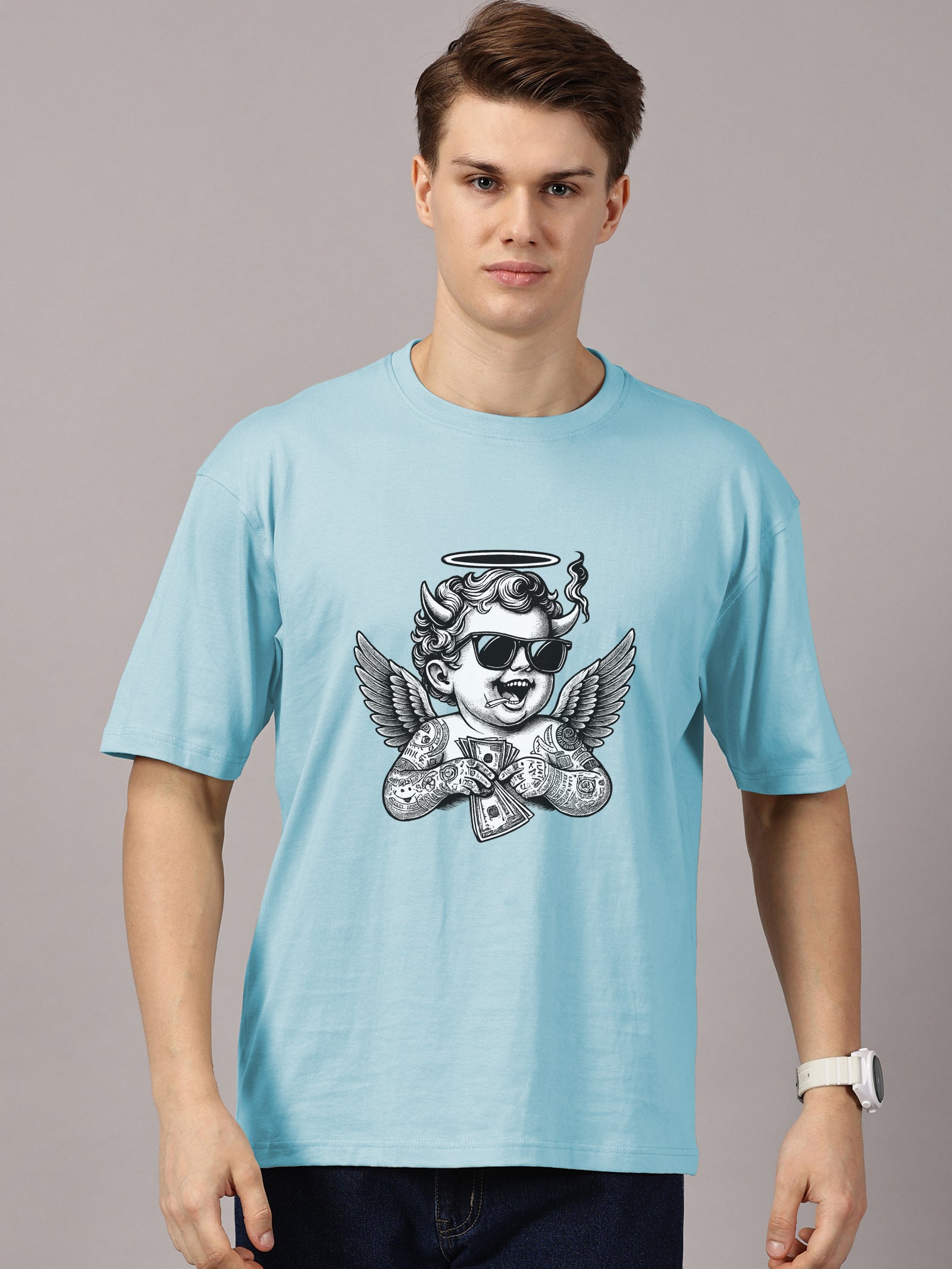 Oversized : Angel Printed T-Shirt