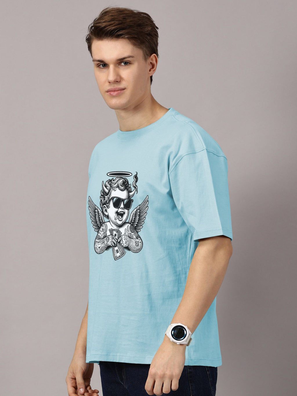 Oversized : Angel Printed T-Shirt