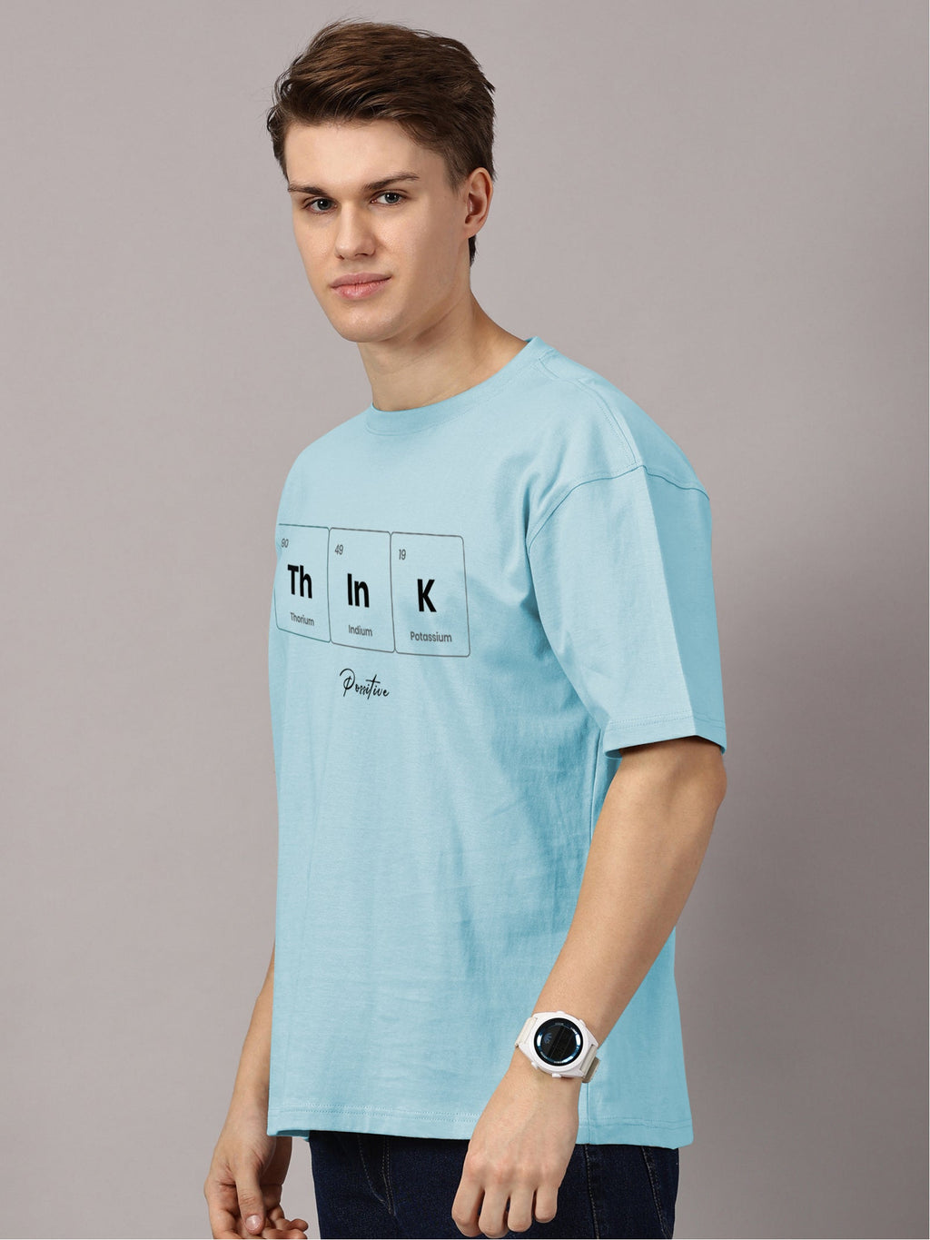 Oversized : Think Positive Printed T-Shirt