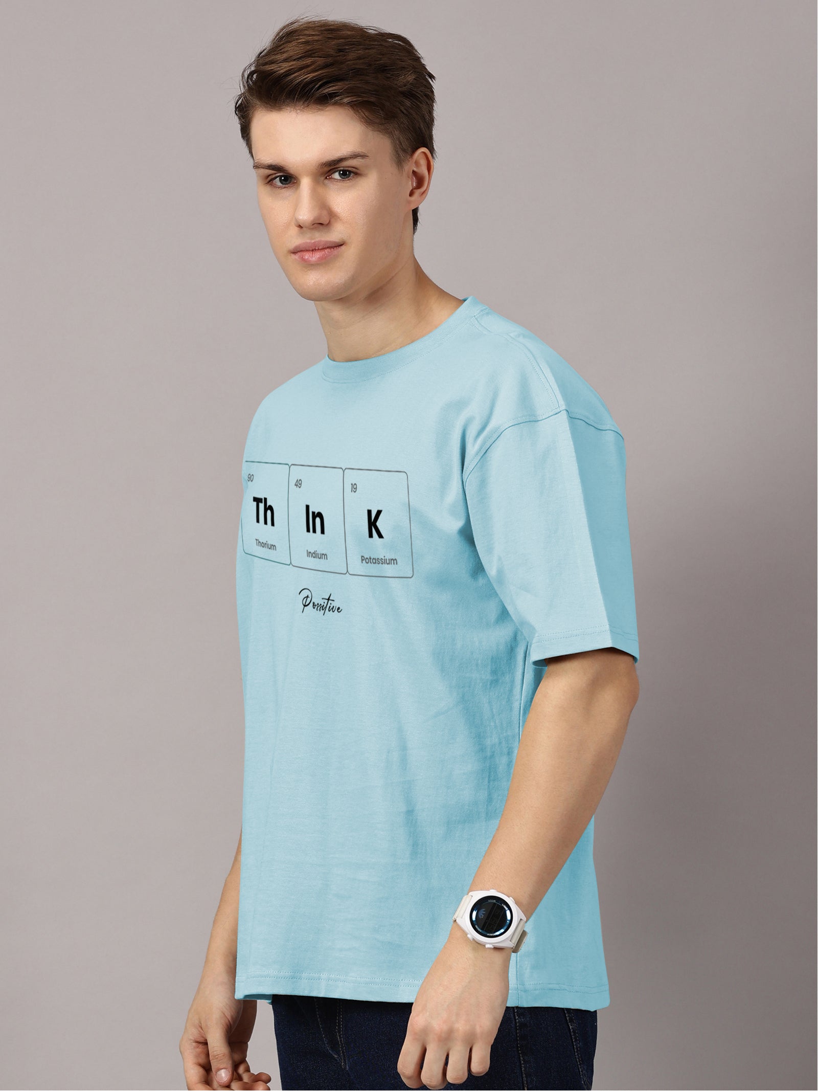 Oversized : Think Positive Printed T-Shirt