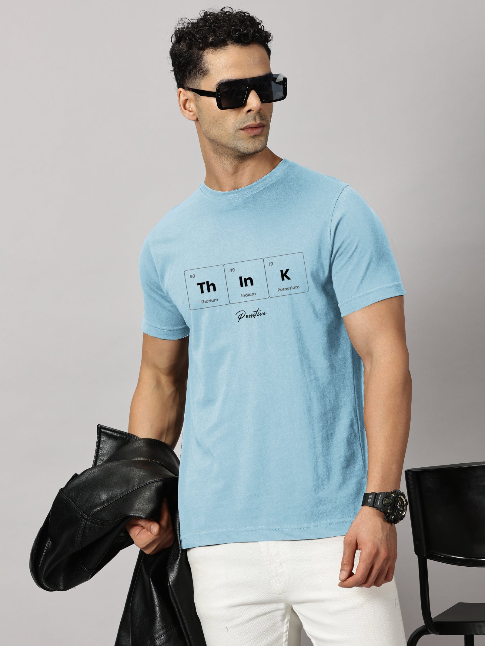 Basics : Think Positive Printed T-Shirt