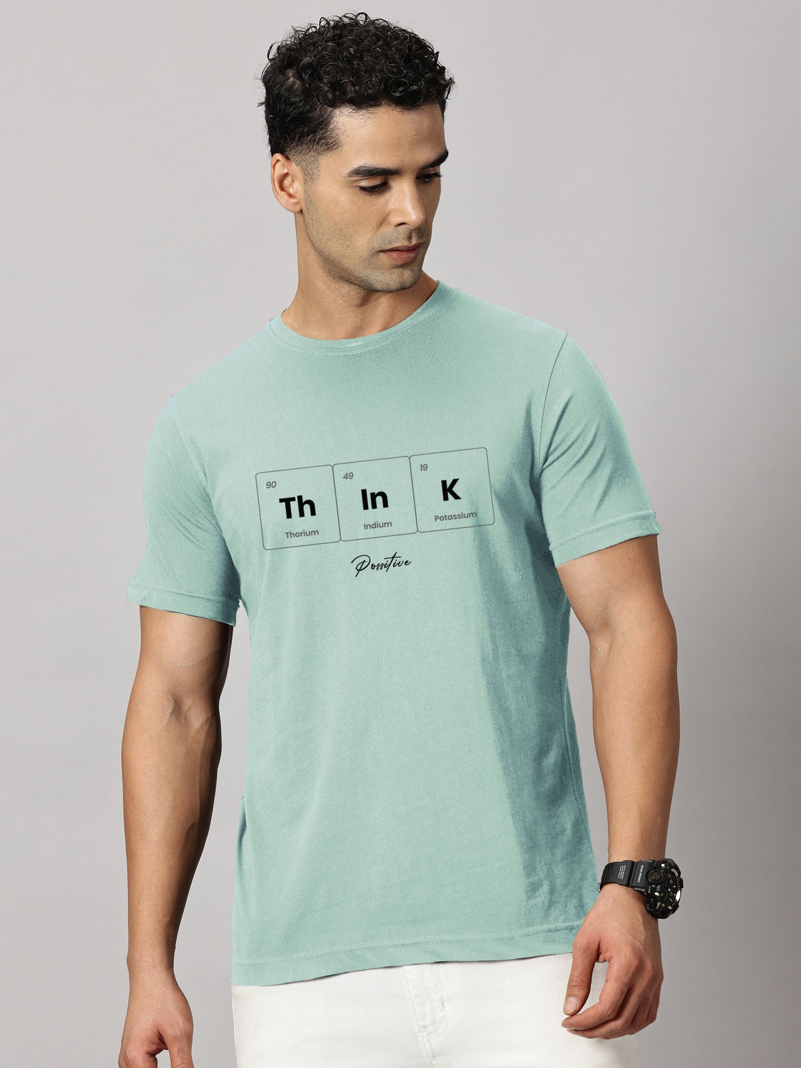 Basics : Think Positive Printed T-Shirt