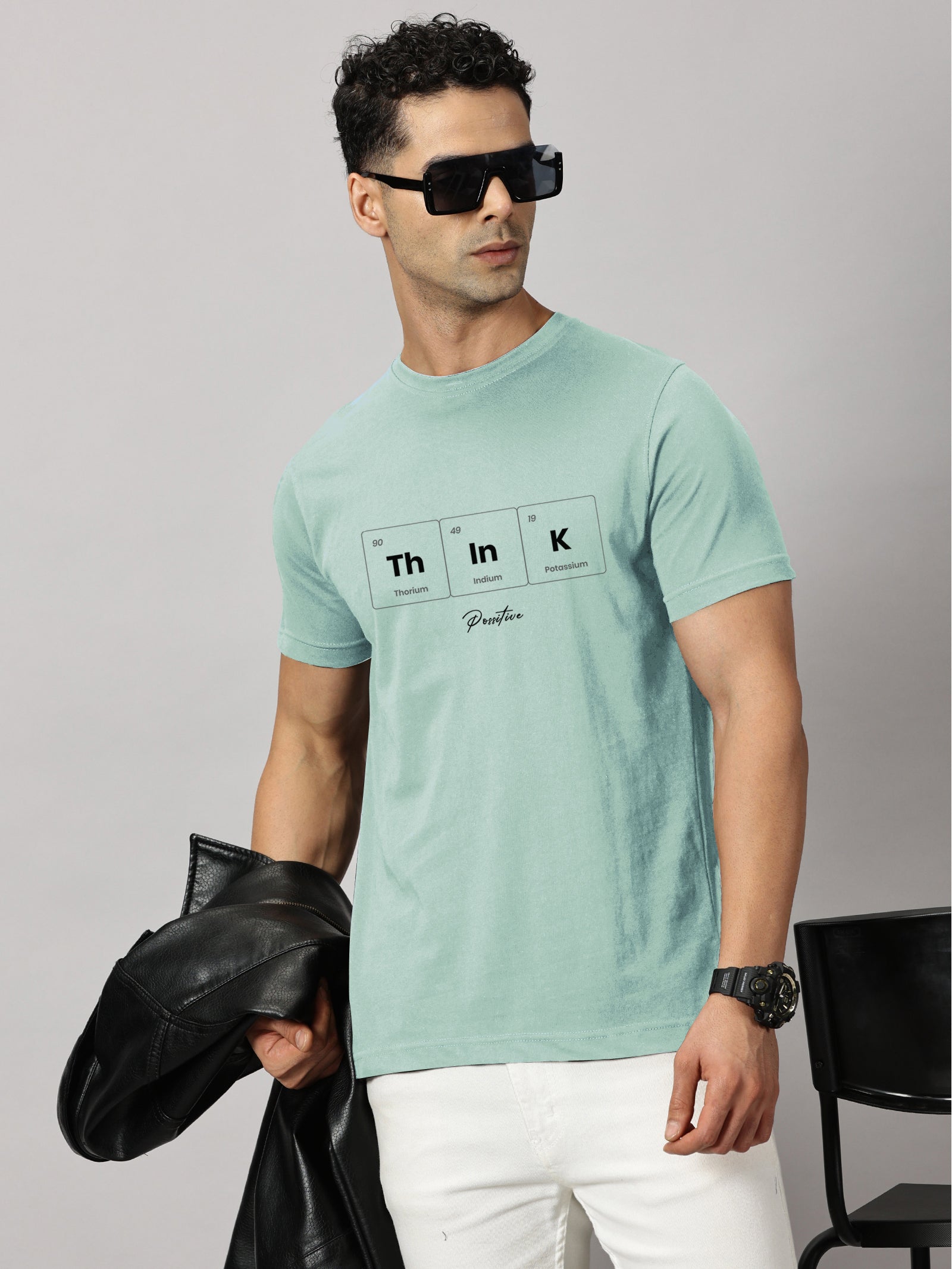 Basics : Think Positive Printed T-Shirt